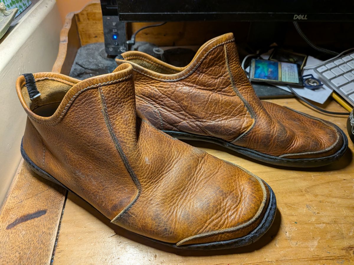 Photo by Valliant on December 6, 2025 of the Queen City footwear Vermont House Shoe Hi-Top in Unknown Leather.