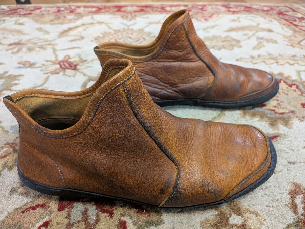 Photo by Valliant on January 1, 2026 of the Queen City footwear Vermont House Shoe Hi-Top in Unknown Leather.