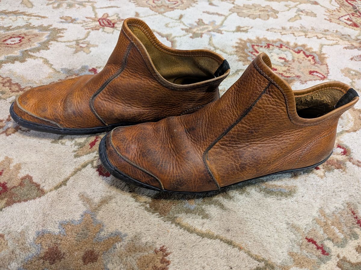 Photo by Valliant on January 1, 2026 of the Queen City footwear Vermont House Shoe Hi-Top in Unknown Leather.