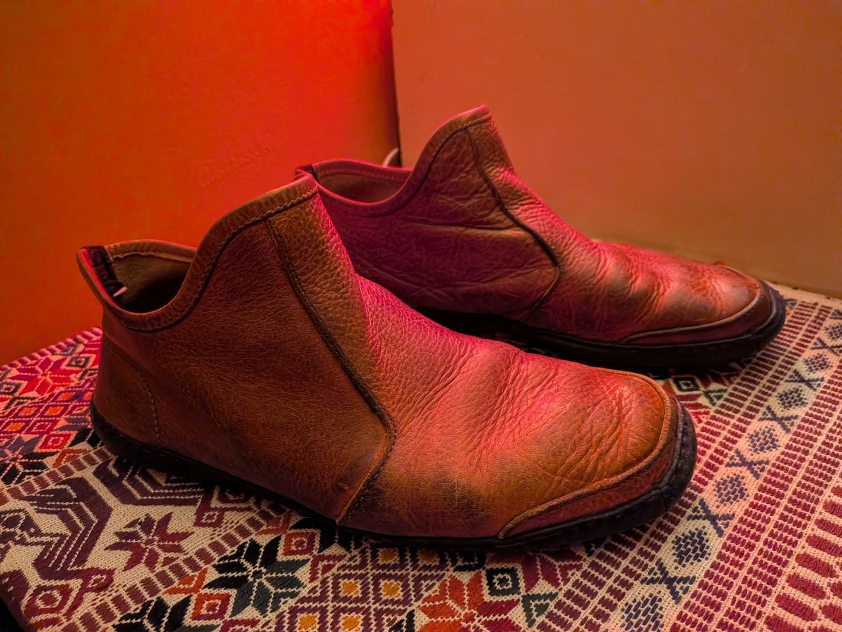 Photo by Valliant on March 6, 2026 of the Queen City footwear Vermont House Shoe Hi-Top in Unknown Leather.