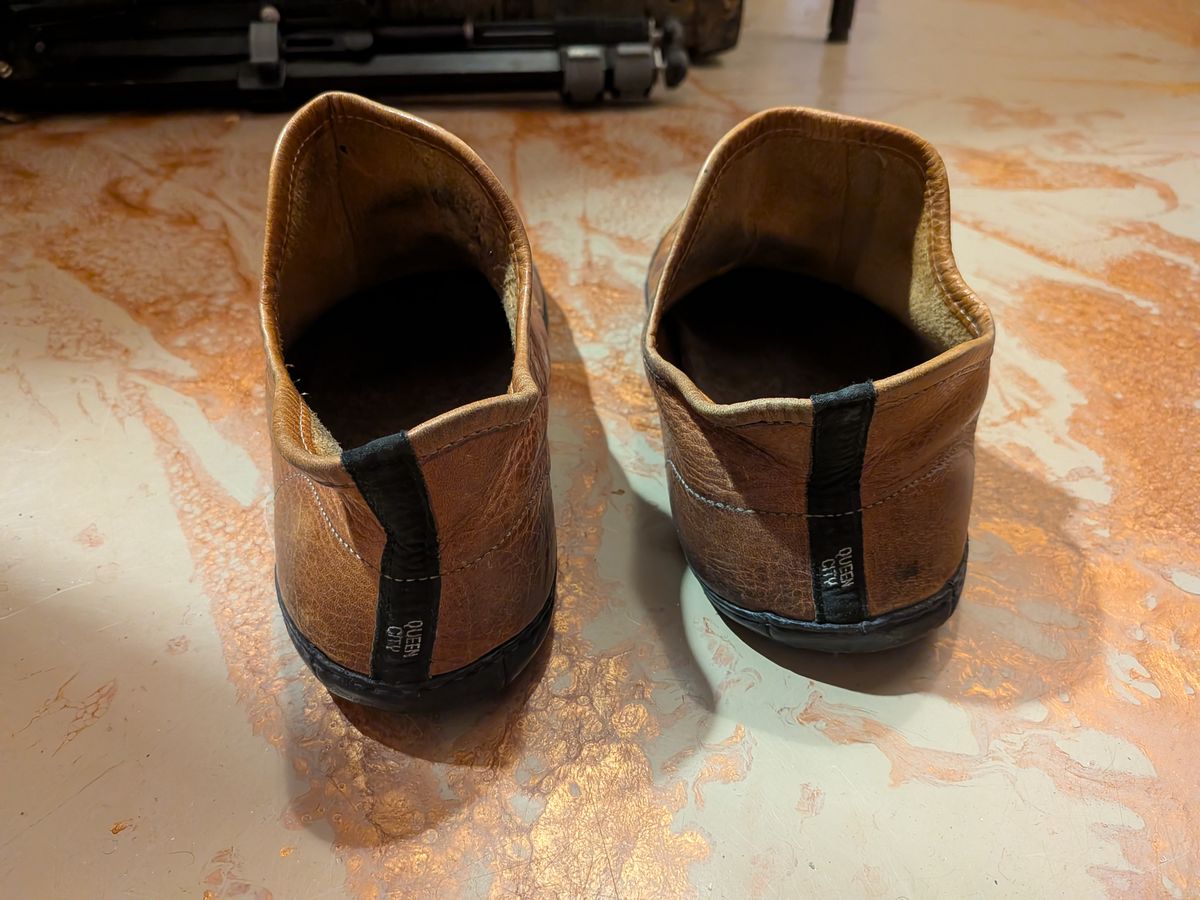 Photo by Valliant on April 6, 2026 of the Queen City footwear Vermont House Shoe Hi-Top in Unknown Leather.