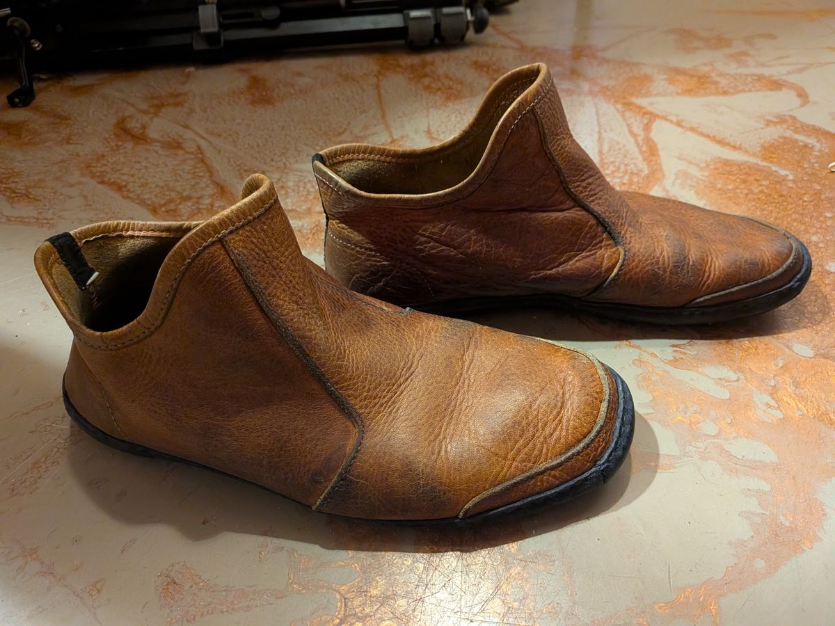 Photo by Valliant on April 6, 2026 of the Queen City footwear Vermont House Shoe Hi-Top in Unknown Leather.