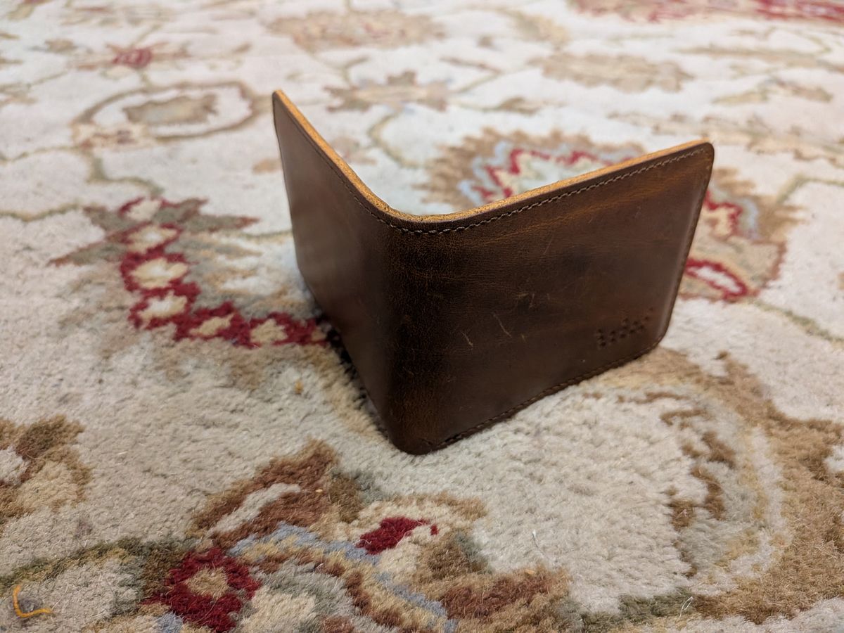 Photo by Valliant on January 1, 2026 of the Queen City Footwear Minimalist Wallet in Unknown Natural Veg Tan.