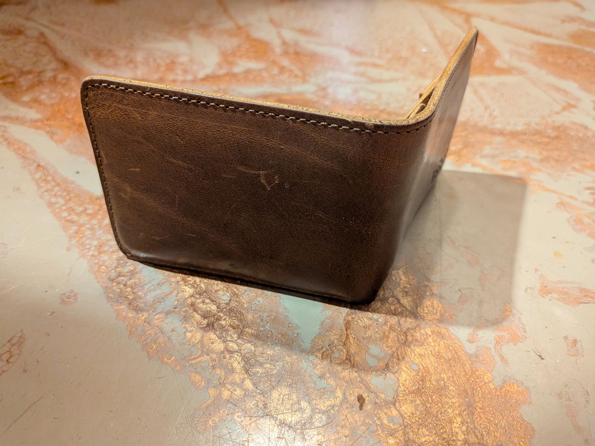 Photo by Valliant on April 6, 2026 of the Queen City Footwear Minimalist Wallet in Unknown Natural Veg Tan.