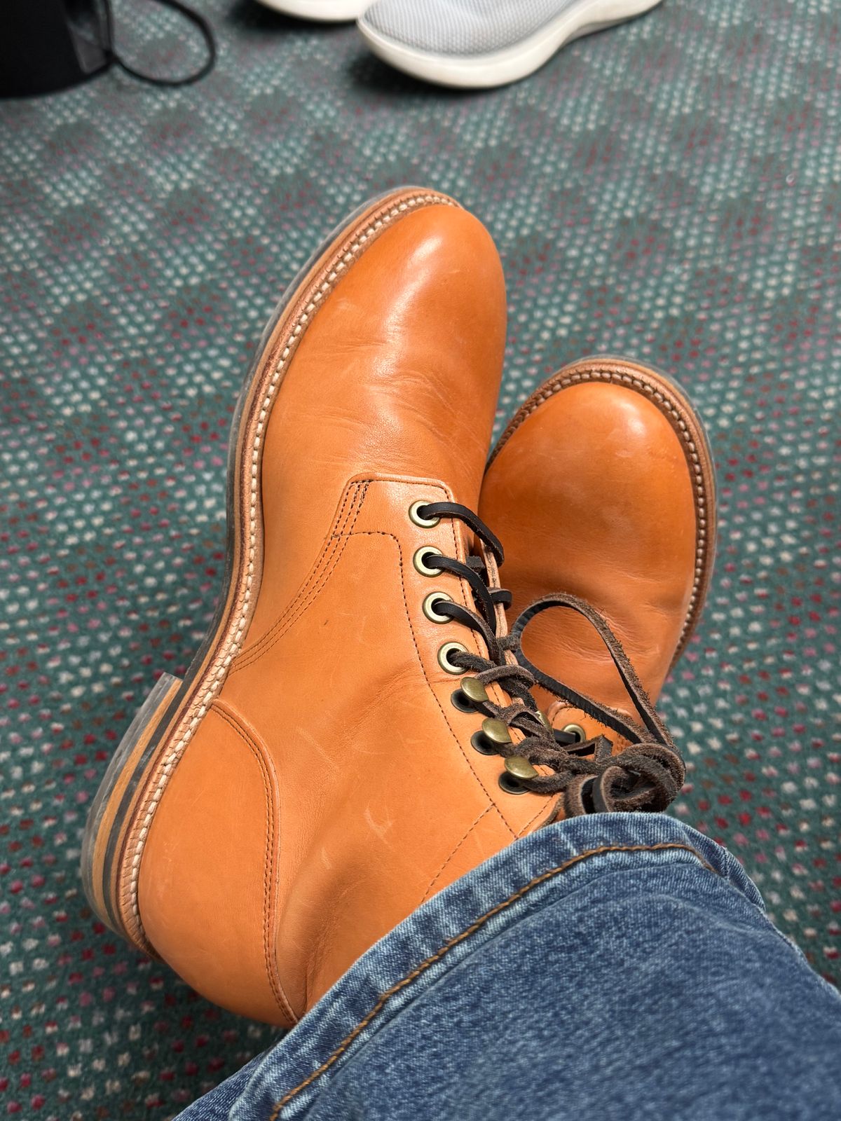 Photo by lemoncurry on April 21, 2026 of the Grant Stone Diesel Boot in Horween Tan Essex.