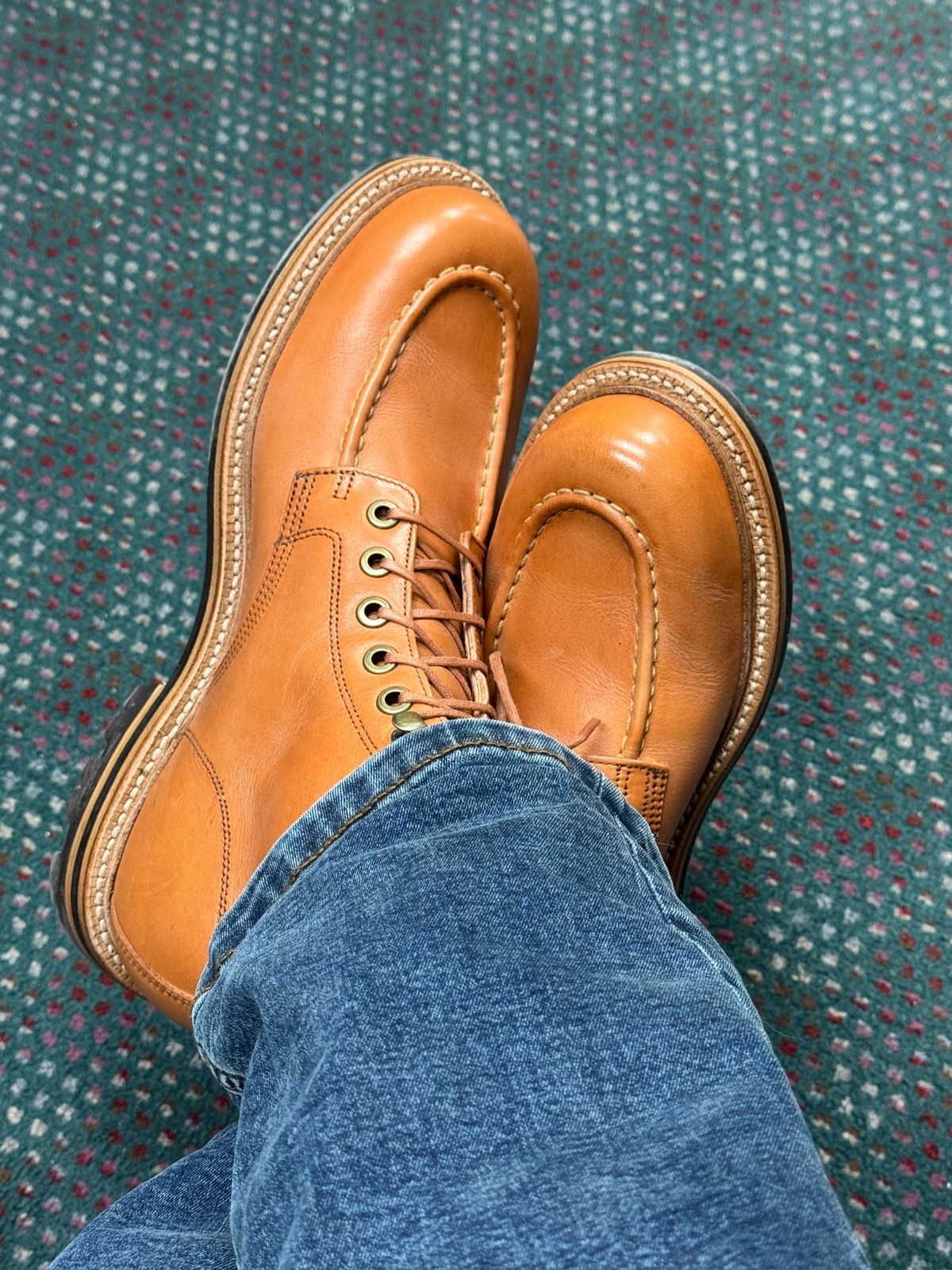 Photo by lemoncurry on March 13, 2026 of the Grant Stone Brass Boot in Horween Tan Essex.