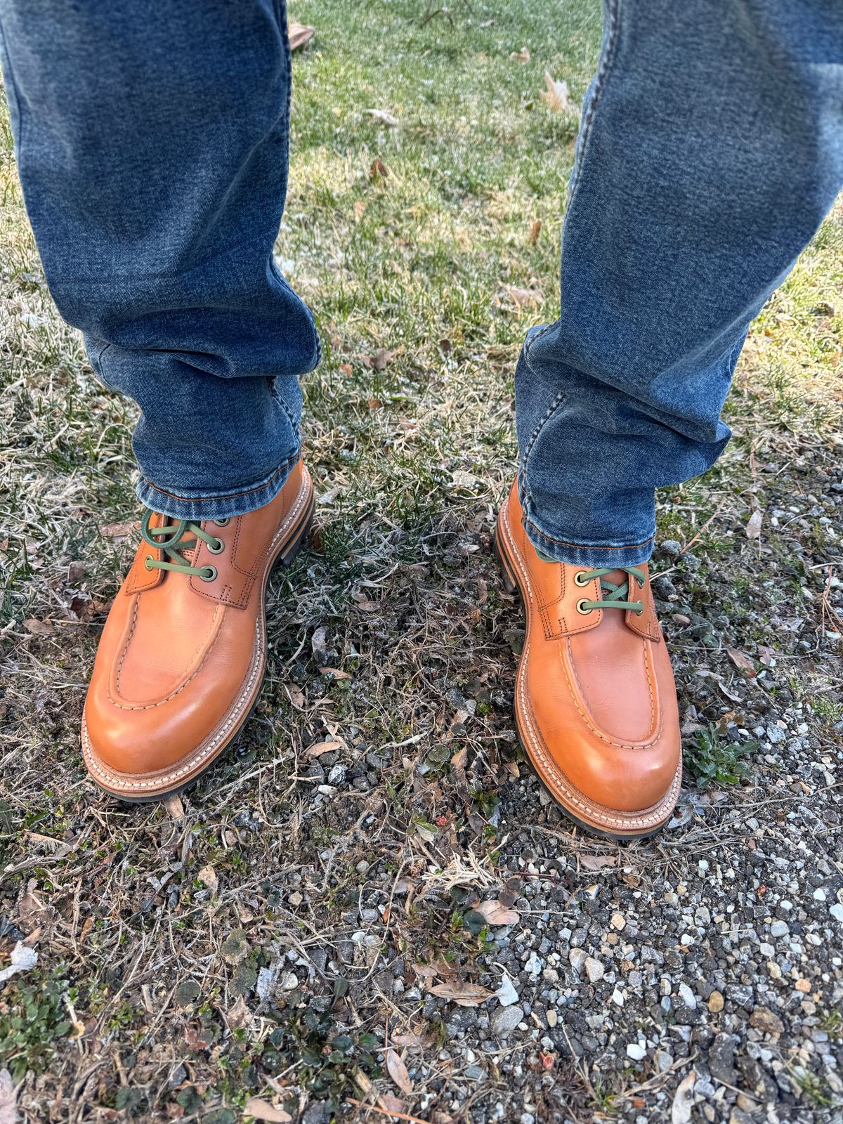 Photo by lemoncurry on April 8, 2026 of the Grant Stone Brass Boot in Horween Tan Essex.