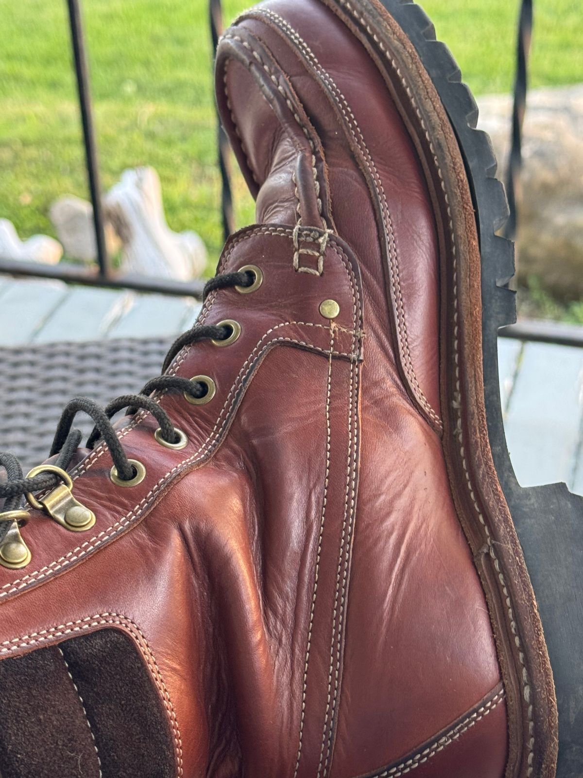 Photo by lemoncurry on June 8, 2026 of the Grant Stone Field Boot in Badalassi Carlo Saddle Tan Minerva.