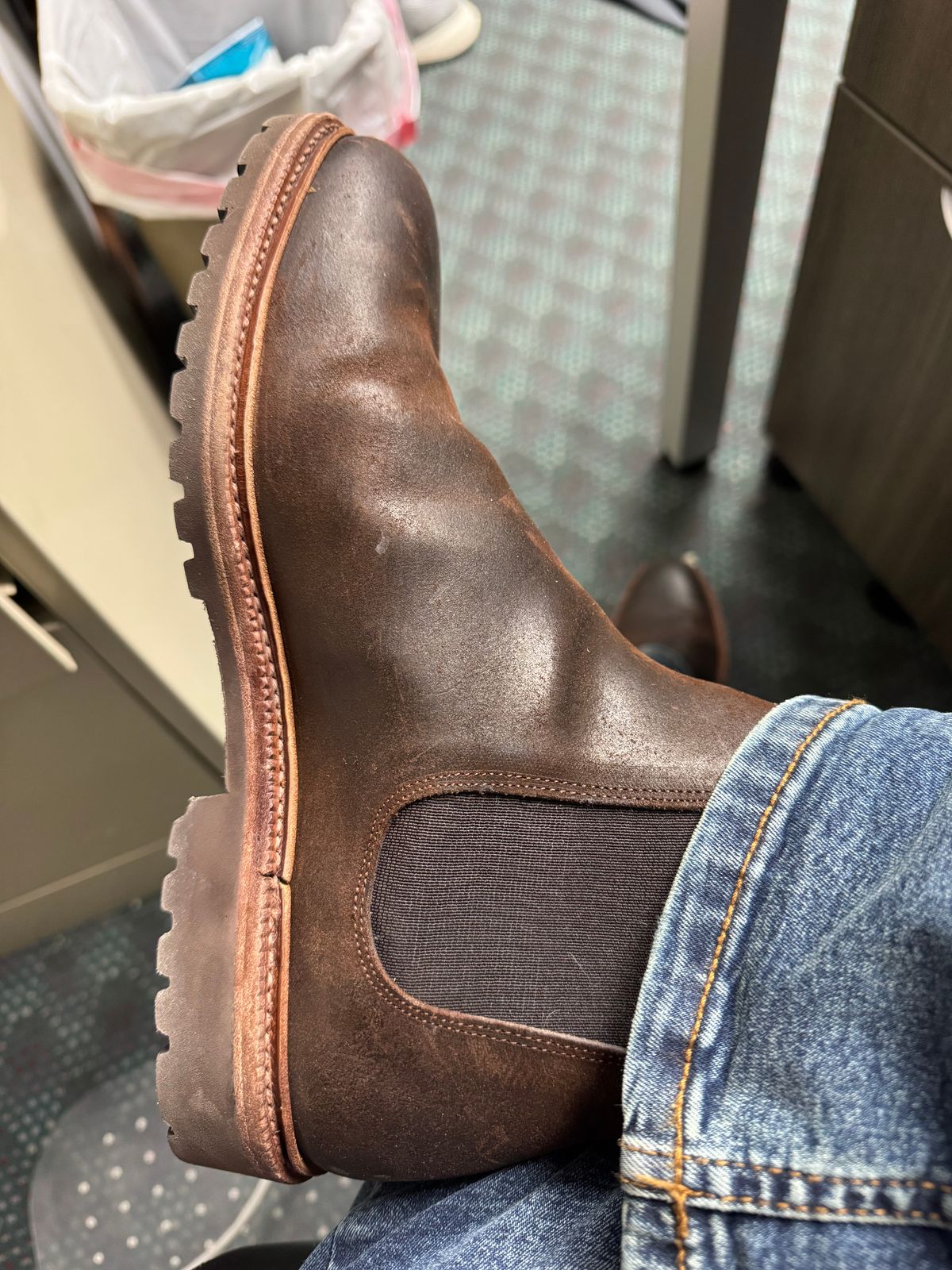 Photo by lemoncurry on February 17, 2026 of the Meermin Chelsea Boot in C.F. Stead Rust Waxy Commander Suede.