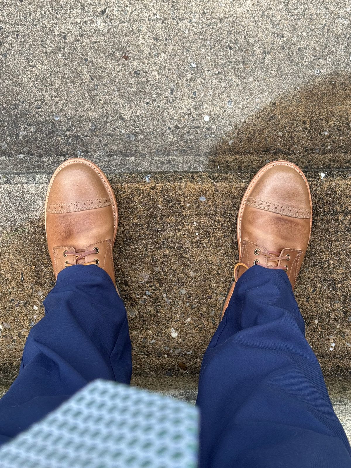 Photo by lemoncurry on June 21, 2026 of the Oak Street Bootmakers Cap Toe Trench Boot in Horween Natural Chromexcel.