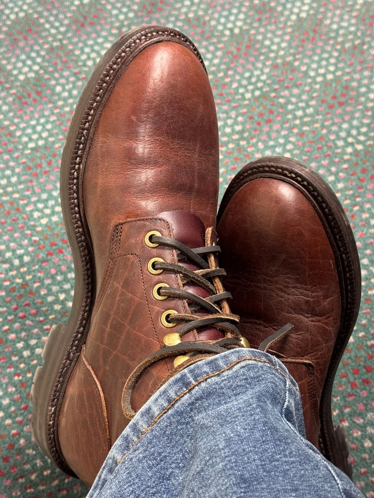 Photo by lemoncurry on May 14, 2026 of the Grant Stone Diesel Boot in Seidel Walnut Bison.