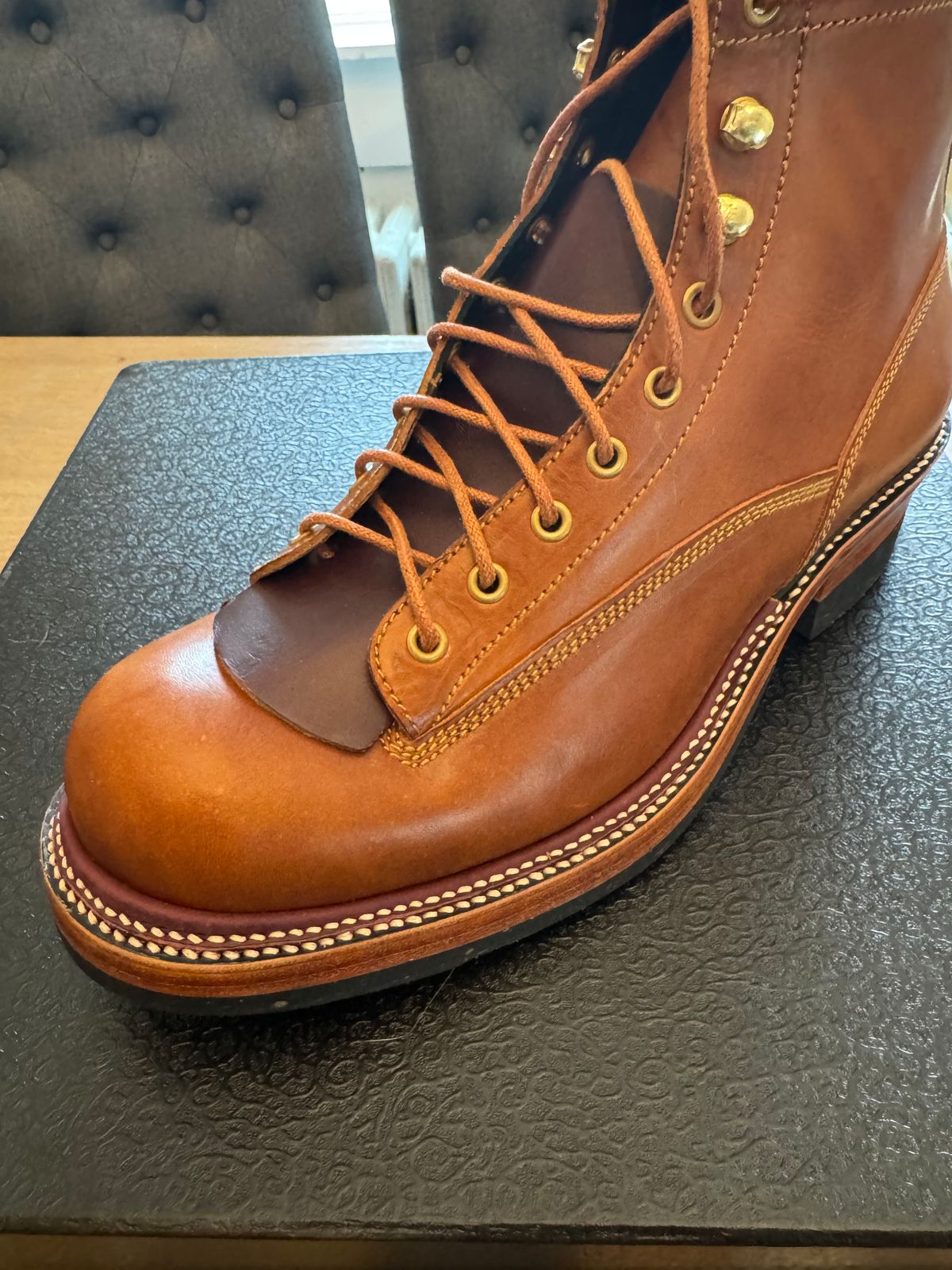 Photo by lemoncurry on March 17, 2026 of the Fortis Boots Goldrush in Badalassi Carlo Cognac Minerva.