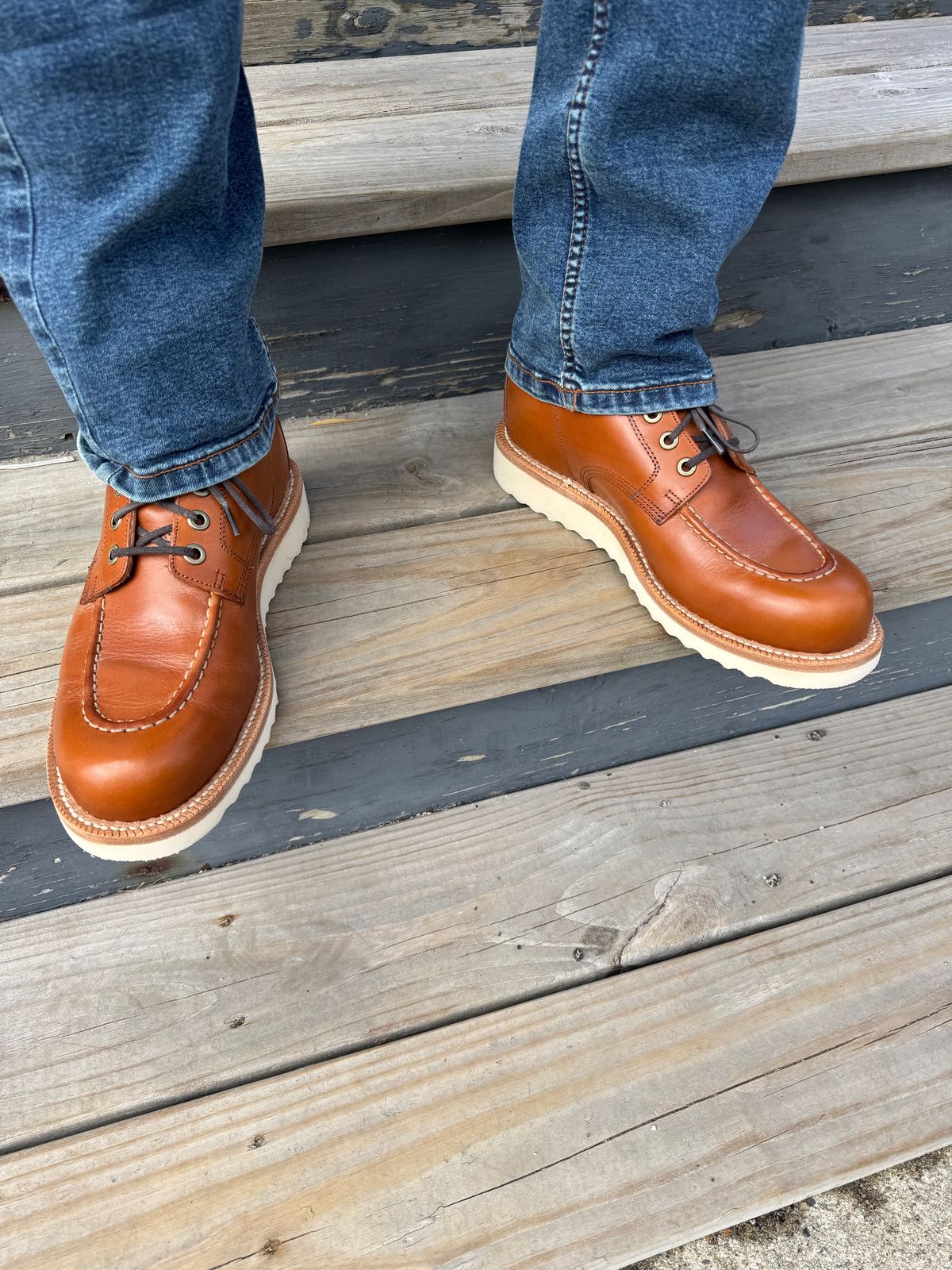 Photo by lemoncurry on April 11, 2026 of the Grant Stone Brass Boot in Badalassi Carlo Saddle Tan Minerva.