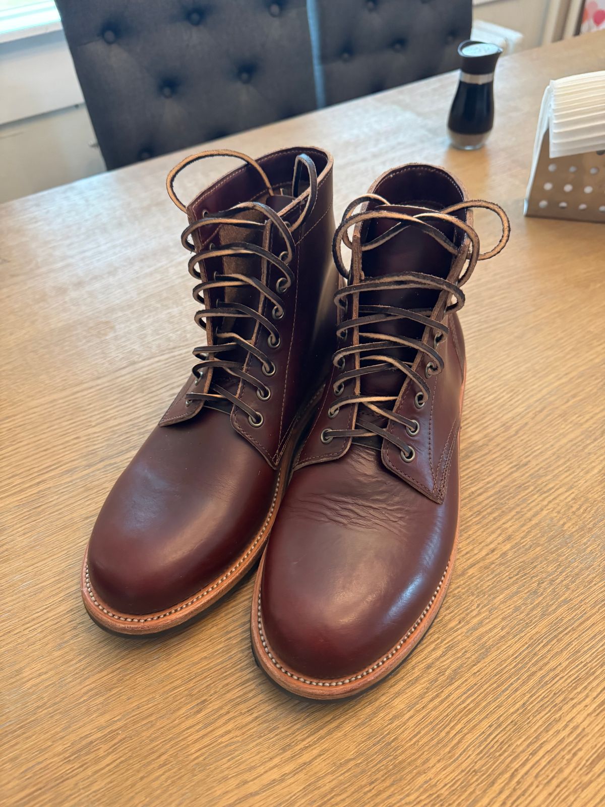 Photo by lemoncurry on June 10, 2026 of the Oak Street Bootmakers Trench Boot in Horween Color 8 Chromexcel.