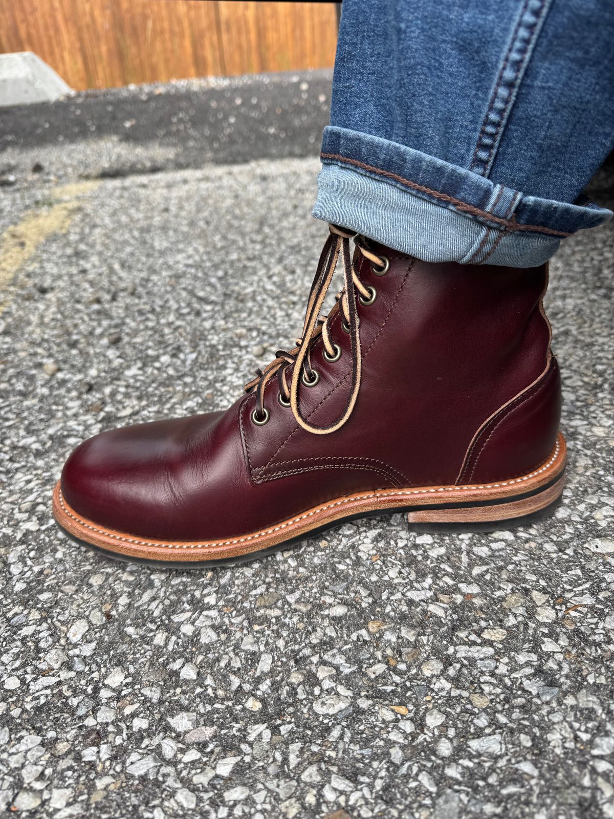 Photo by lemoncurry on June 26, 2026 of the Oak Street Bootmakers Trench Boot in Horween Color 8 Chromexcel.
