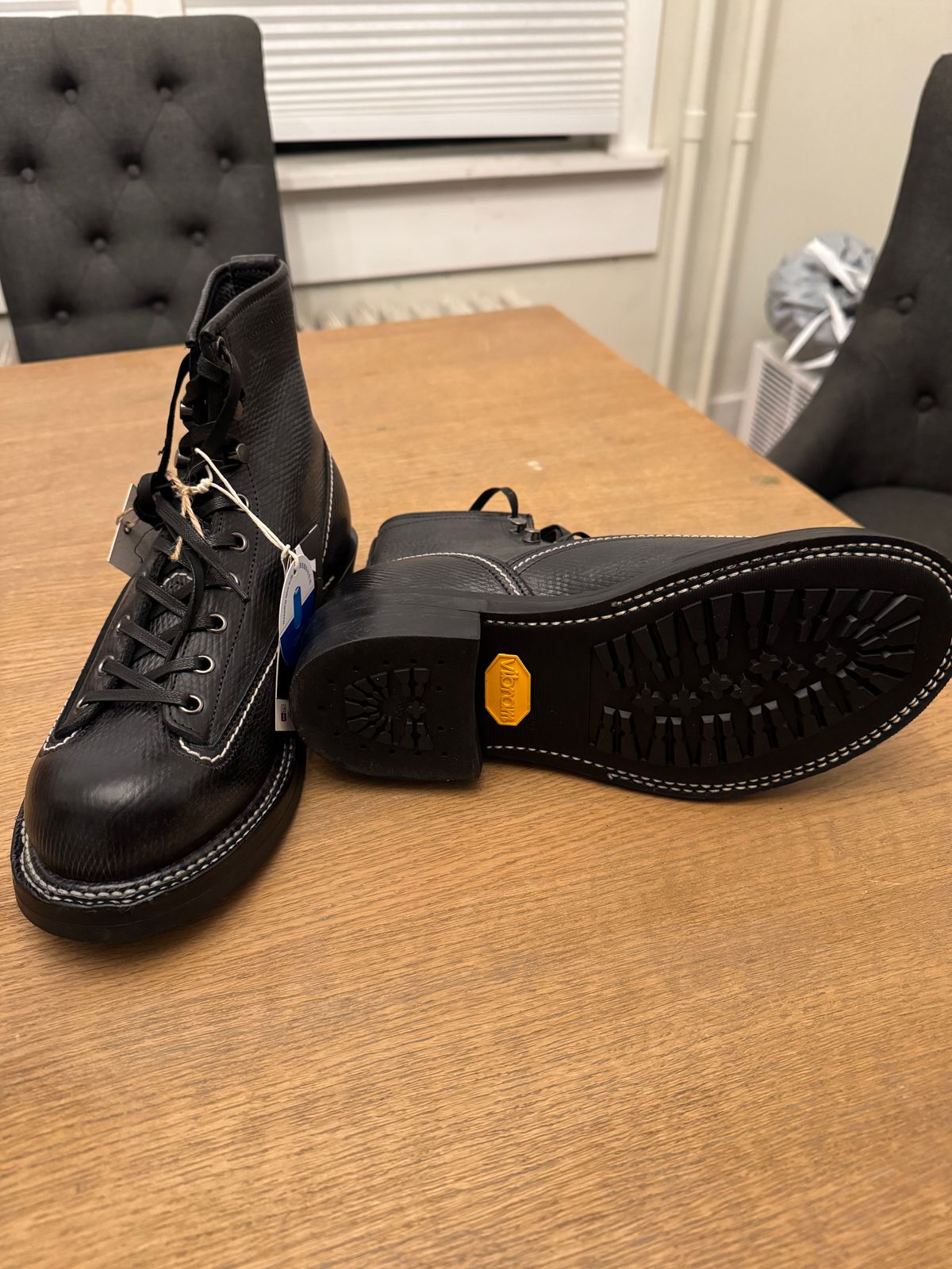 Photo by lemoncurry on March 25, 2026 of the Brake House Short-face Leather Motorcycle Boots 7301 in Coarse Grain Leather.