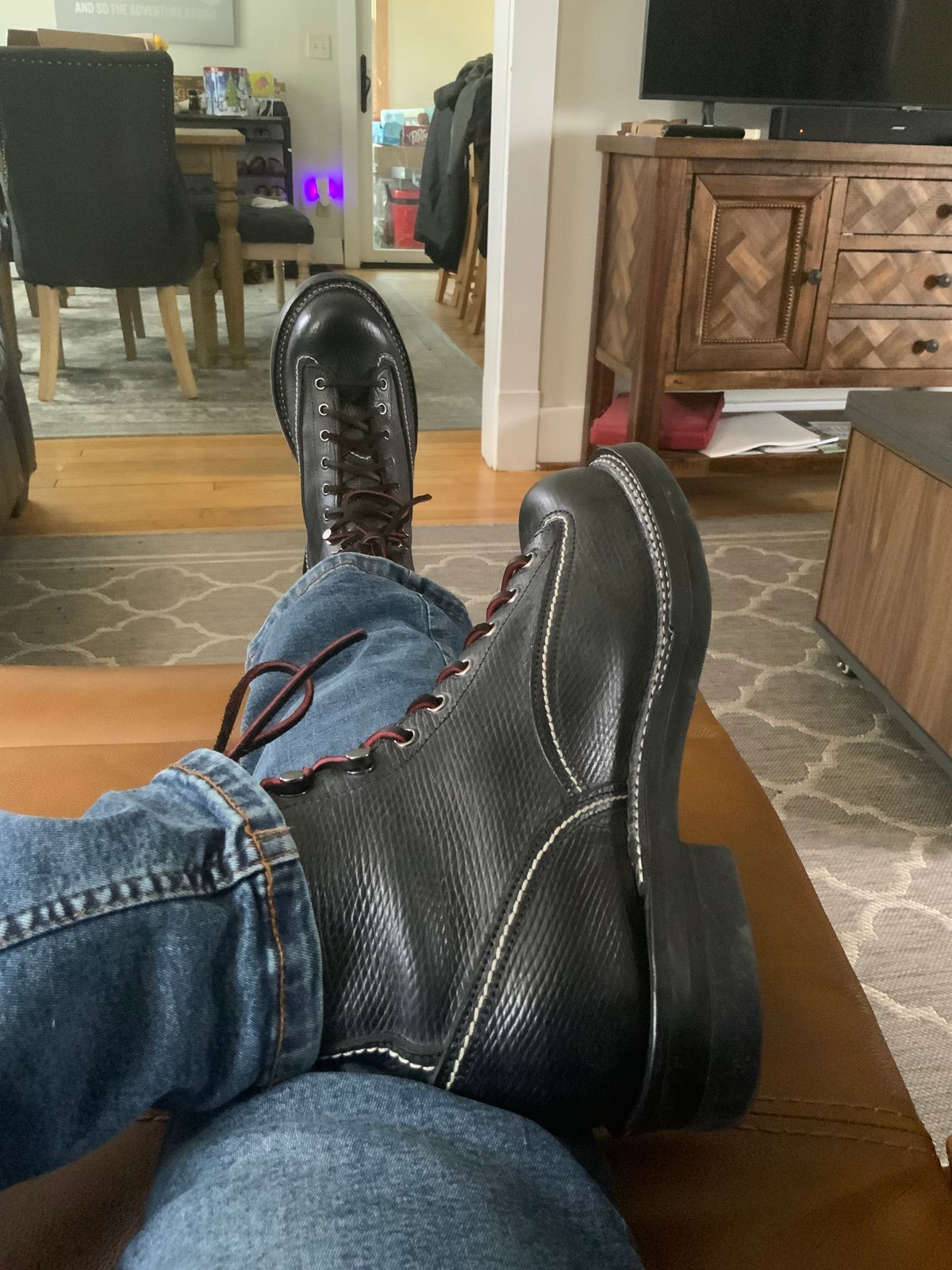 Photo by lemoncurry on April 15, 2026 of the Brake House Short-face Leather Motorcycle Boots 7301 in Coarse Grain Leather.