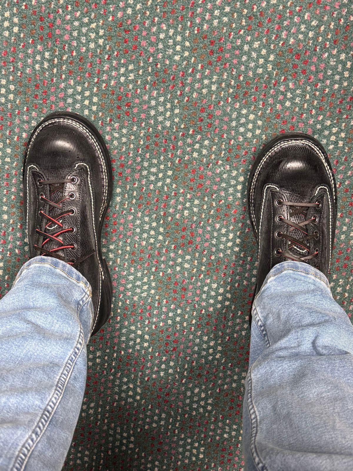 Photo by lemoncurry on June 18, 2026 of the Brake House Short-face Leather Motorcycle Boots 7301 in Coarse Grain Leather.