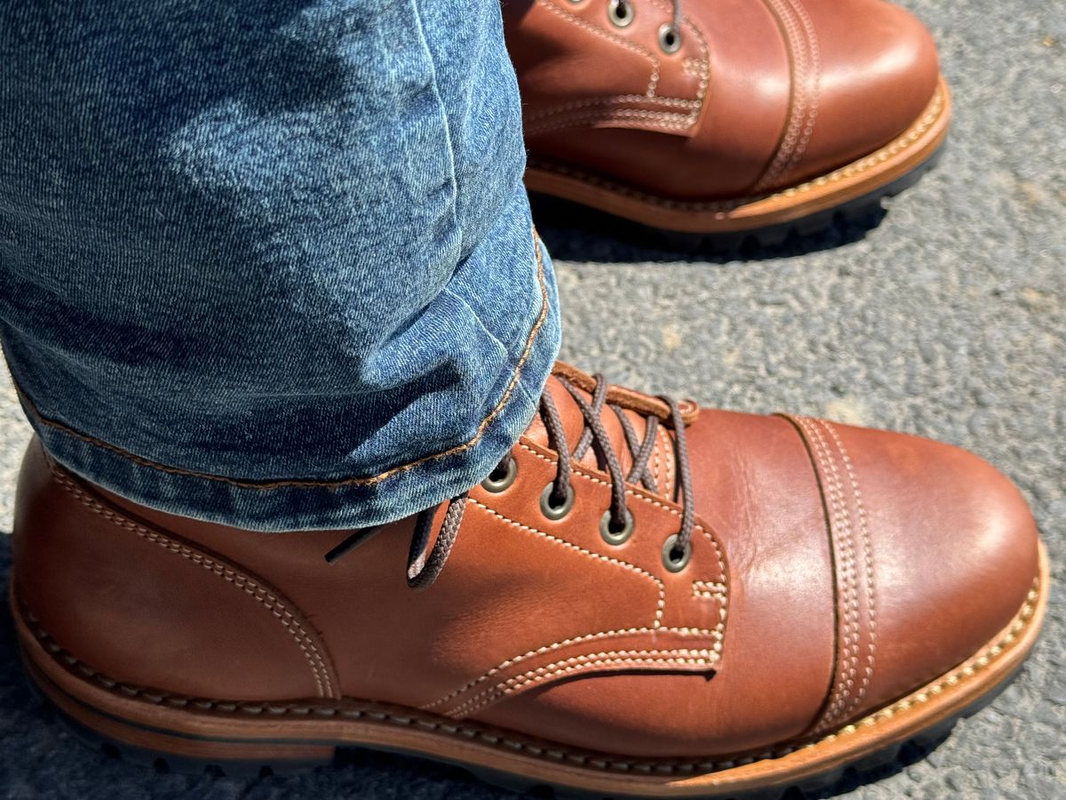 Photo by lemoncurry on June 1, 2026 of the Truman Cap Toe Boot in Brown Oiled Smooth Out.