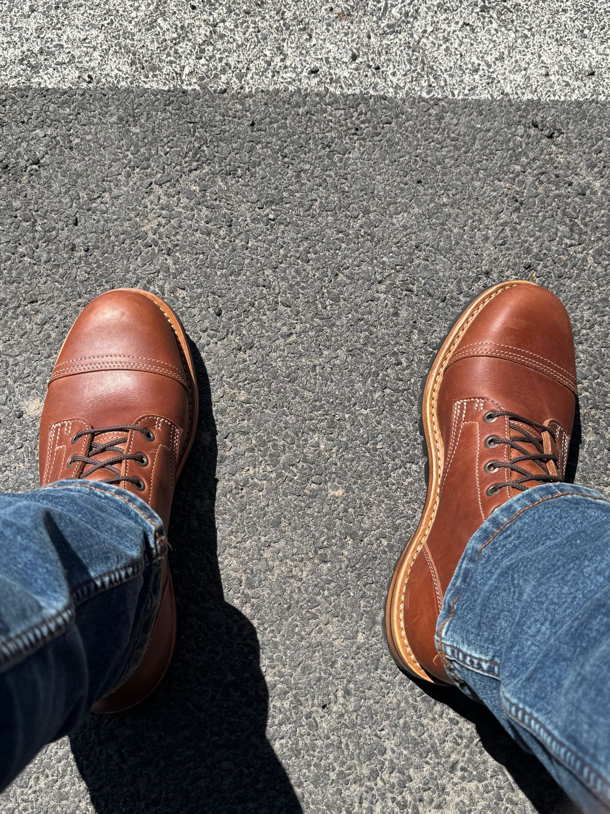 Photo by lemoncurry on June 1, 2026 of the Truman Cap Toe Boot in Brown Oiled Smooth Out.