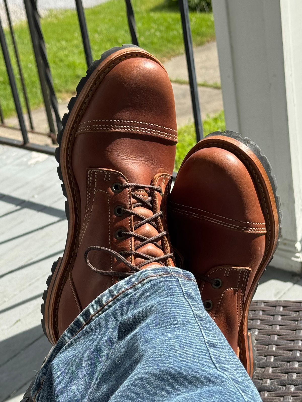 Photo by lemoncurry on June 19, 2026 of the Truman Cap Toe Boot in Brown Oiled Smooth Out.