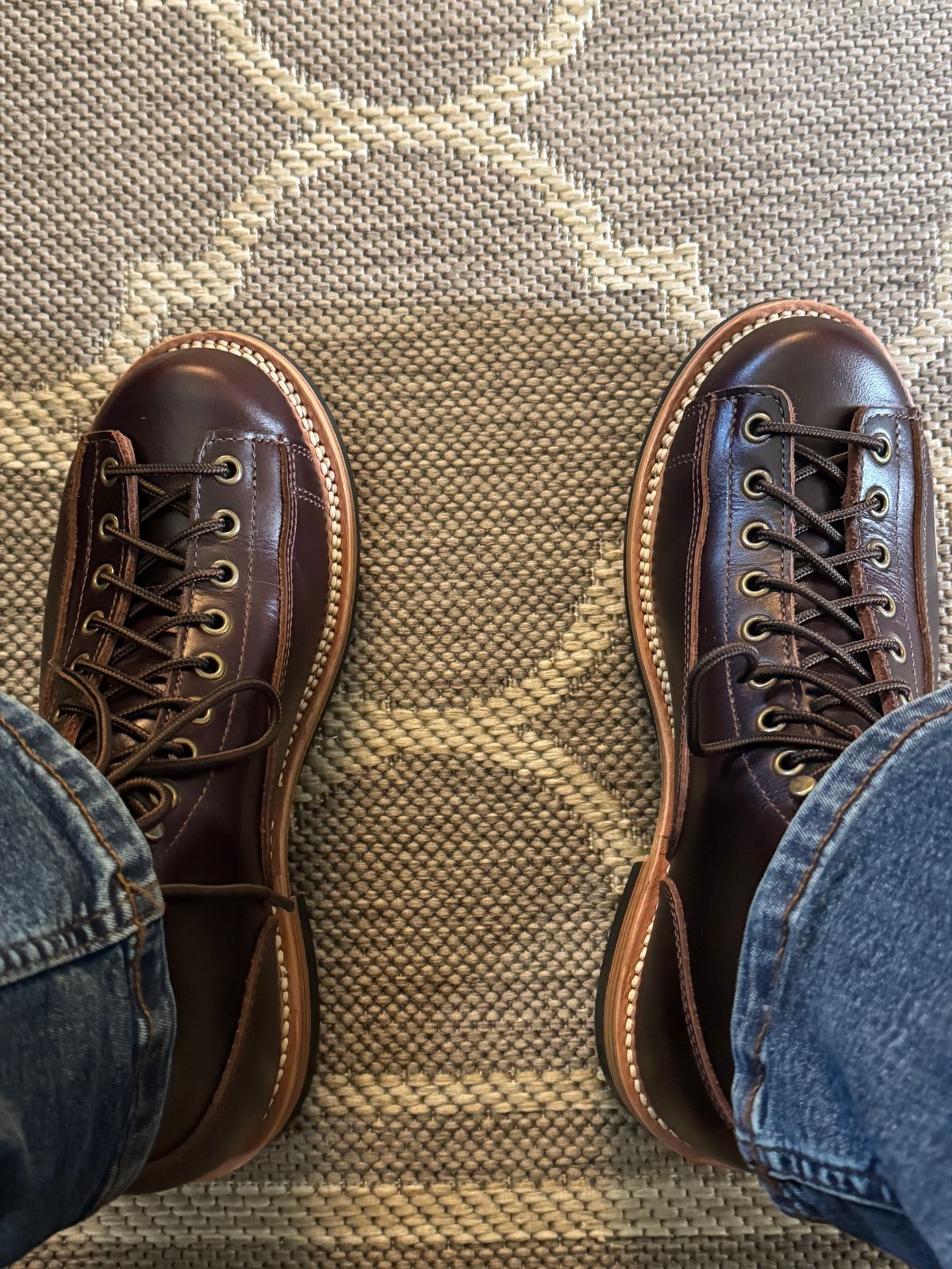 Photo by lemoncurry on May 16, 2026 of the Crush On Retro LTT Combat Boots in In House Oiled Cowhide (Brown).
