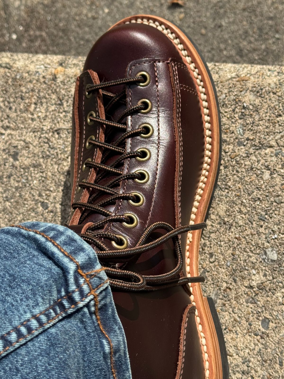 Photo by lemoncurry on May 16, 2026 of the Crush On Retro LTT Combat Boots in In House Oiled Cowhide (Brown).