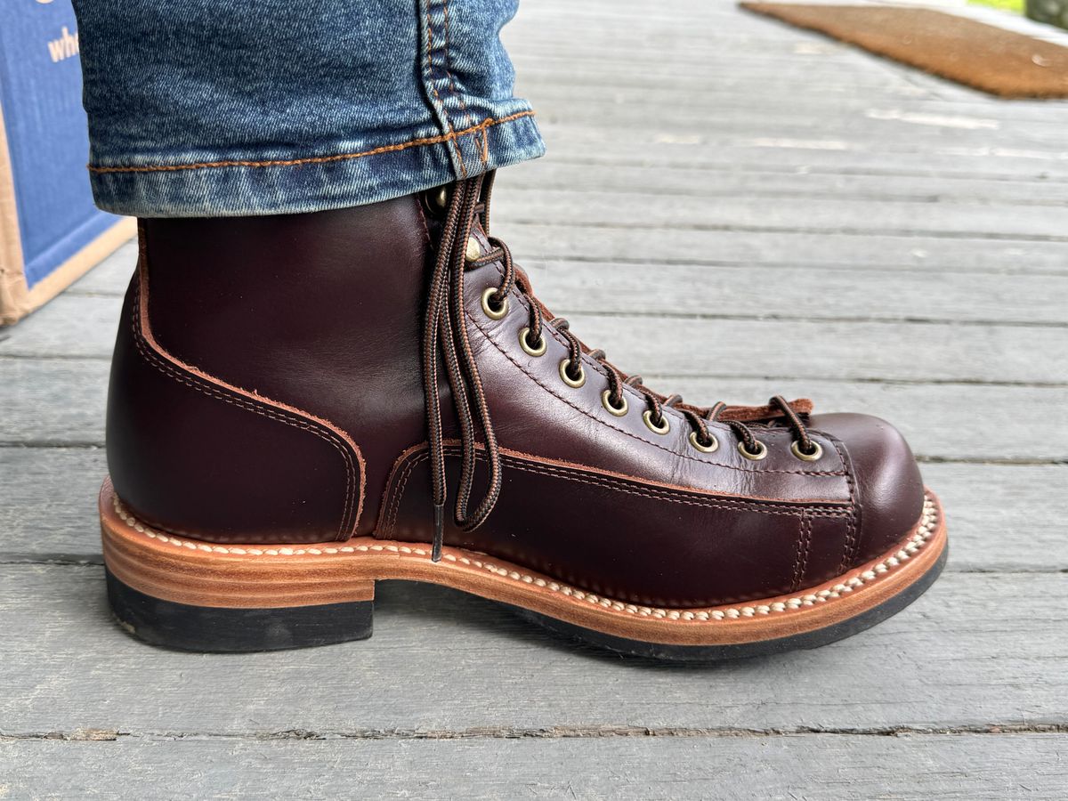Photo by lemoncurry on June 20, 2026 of the Crush On Retro LTT Combat Boots in In House Oiled Cowhide (Brown).