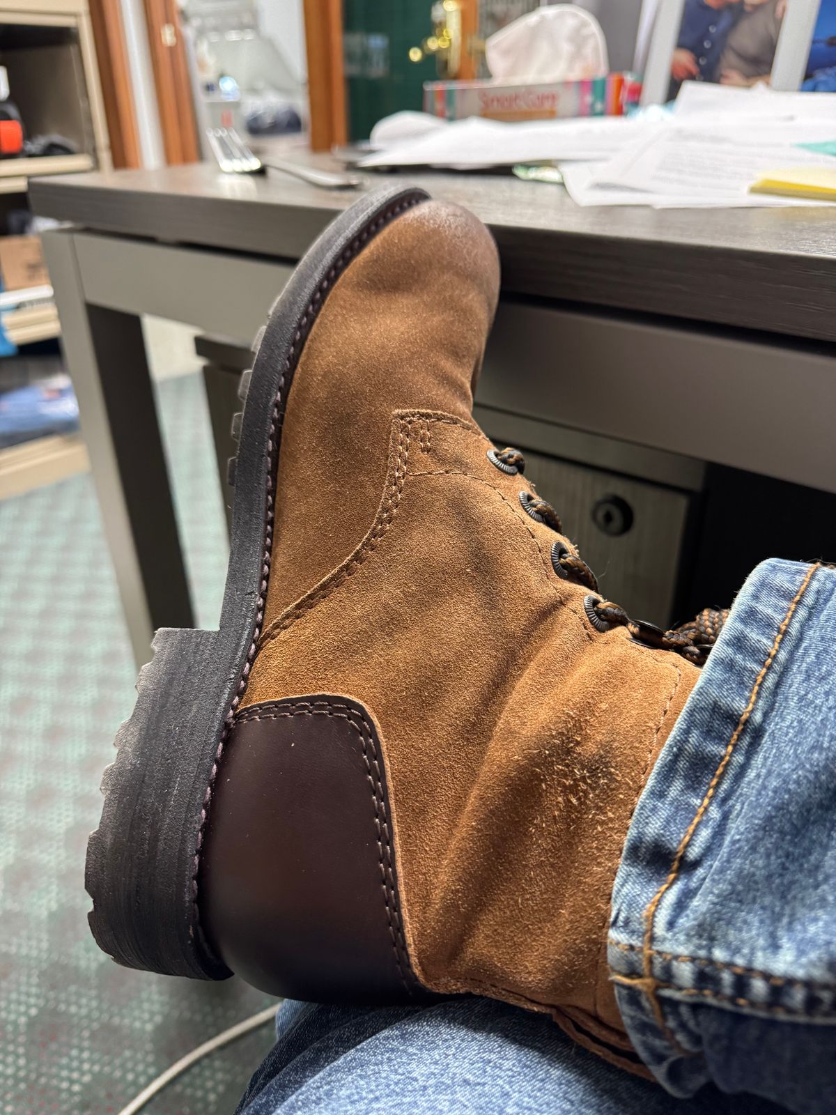 Photo by lemoncurry on March 20, 2026 of the Milwaukee Boot Company Pfister Plain Toe in Suede.