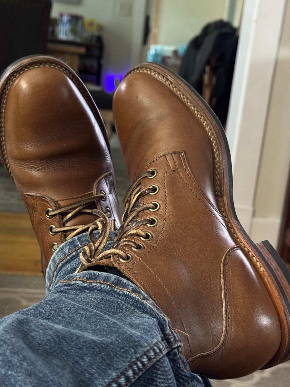 Photo by lemoncurry on April 16, 2026 of the Viberg Service Boot in Horween Natural Chromexcel.