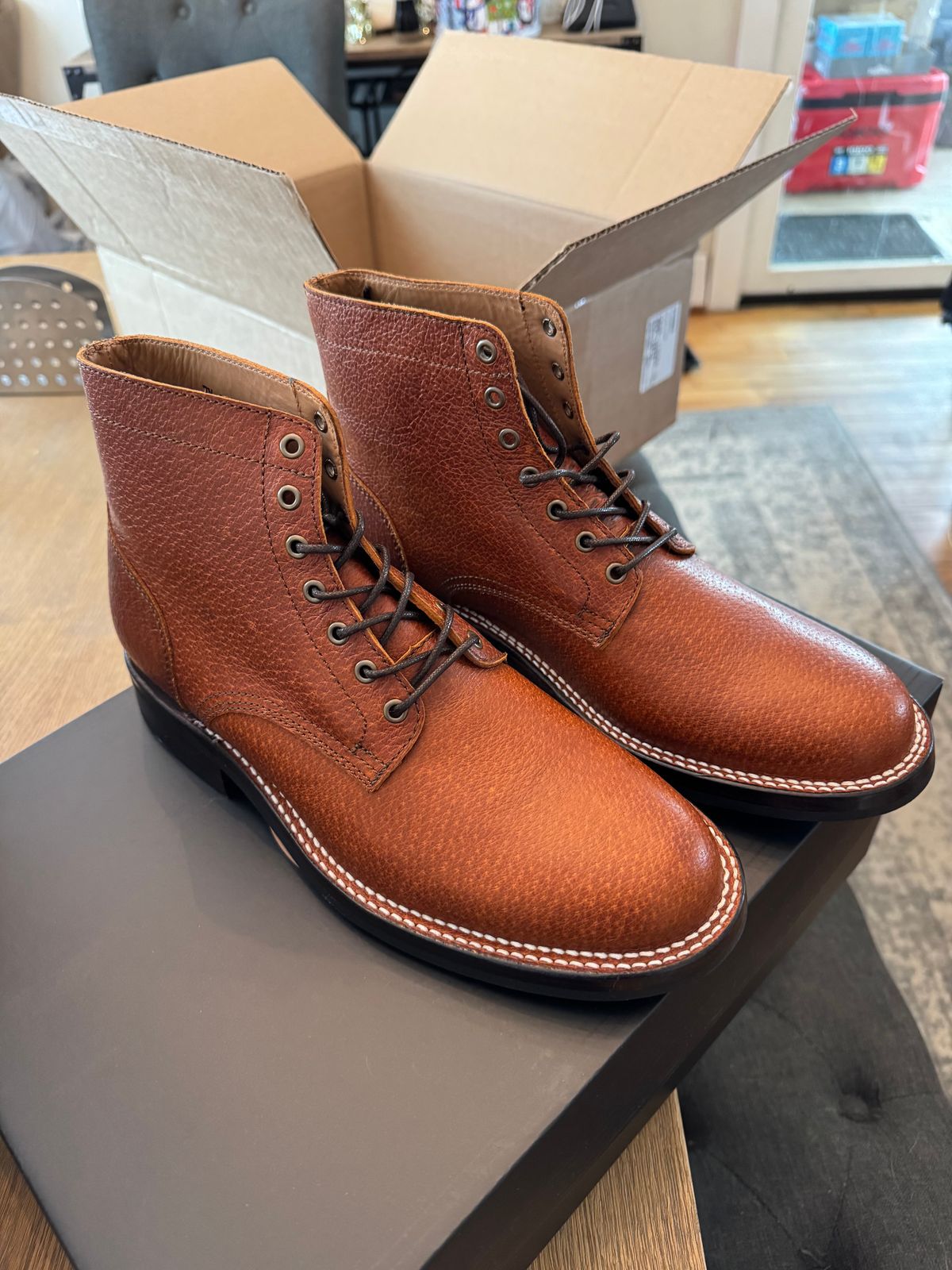 Photo by lemoncurry on April 22, 2026 of the Caswell X Stridewise Lisbon in Jabari Wild Boar Cognac.