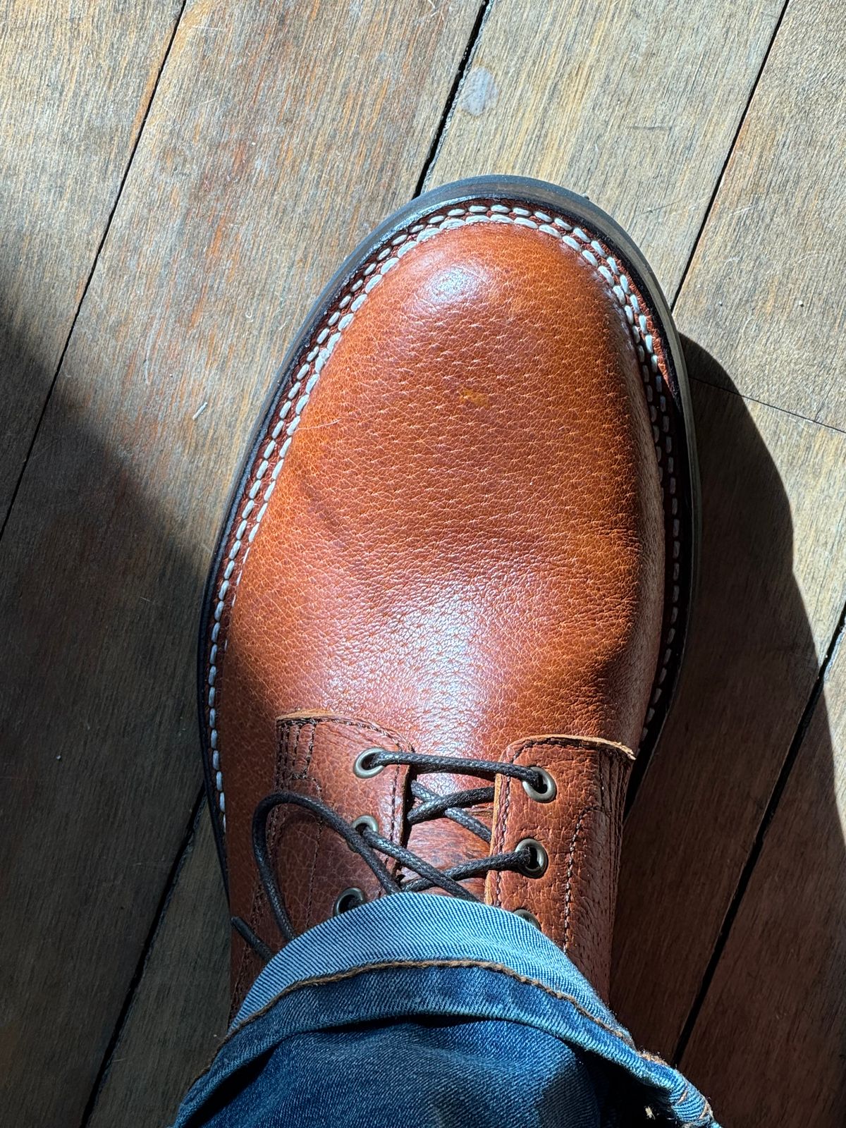 Photo by lemoncurry on April 23, 2026 of the Caswell X Stridewise Lisbon in Jabari Wild Boar Cognac.