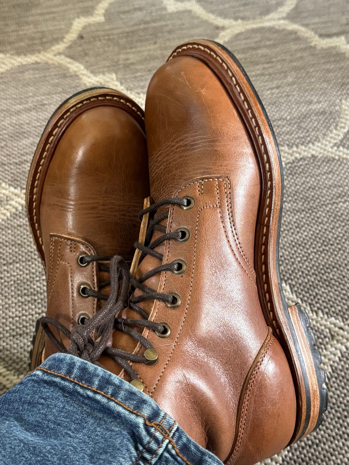 Photo by lemoncurry on April 20, 2026 of the Truman Plain Toe Boot in British Tan Grizzly.