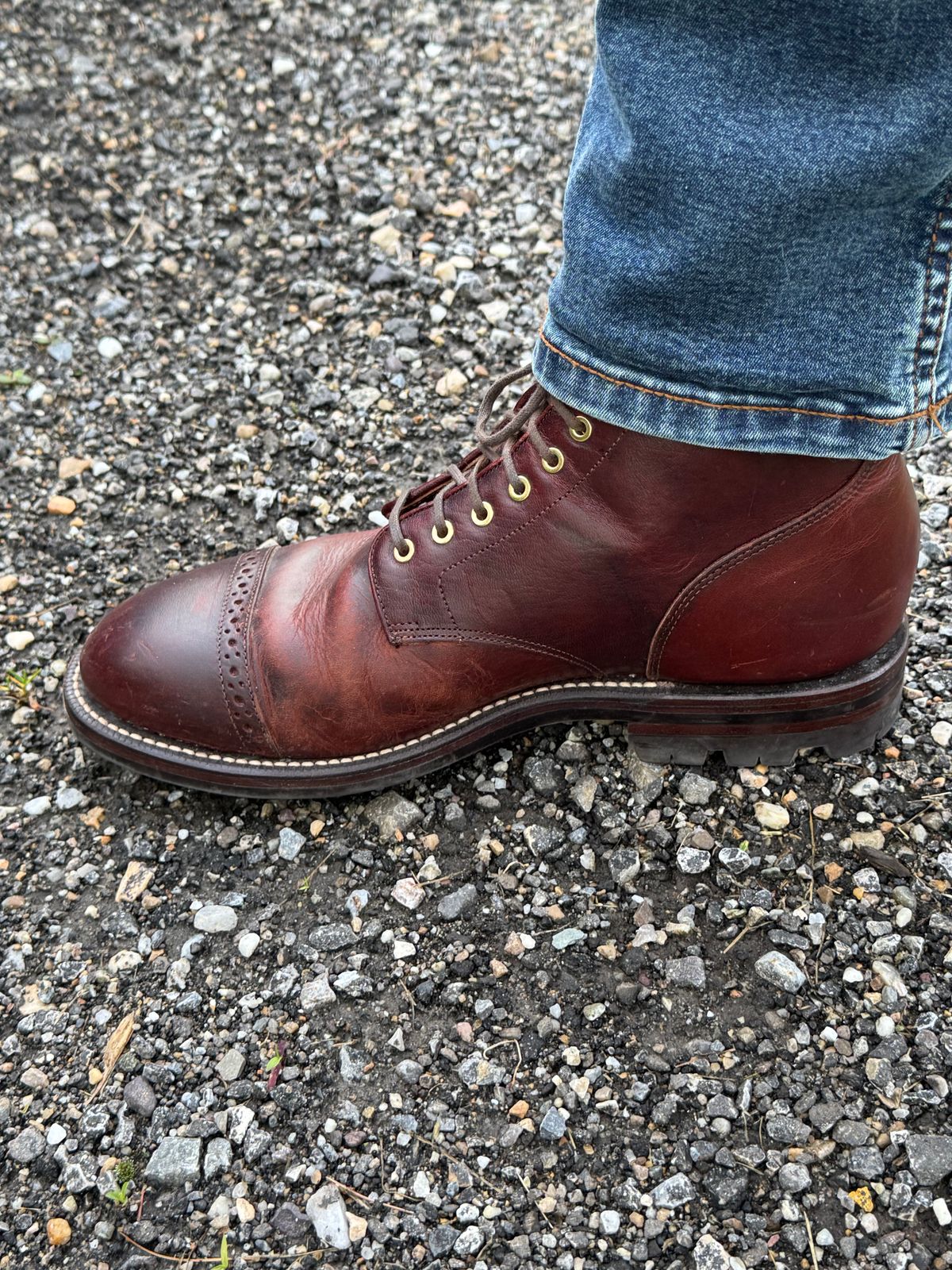 Photo by lemoncurry on June 19, 2026 of the Grant Stone Garrison Boot in Gallun Tannery Denali Stag.