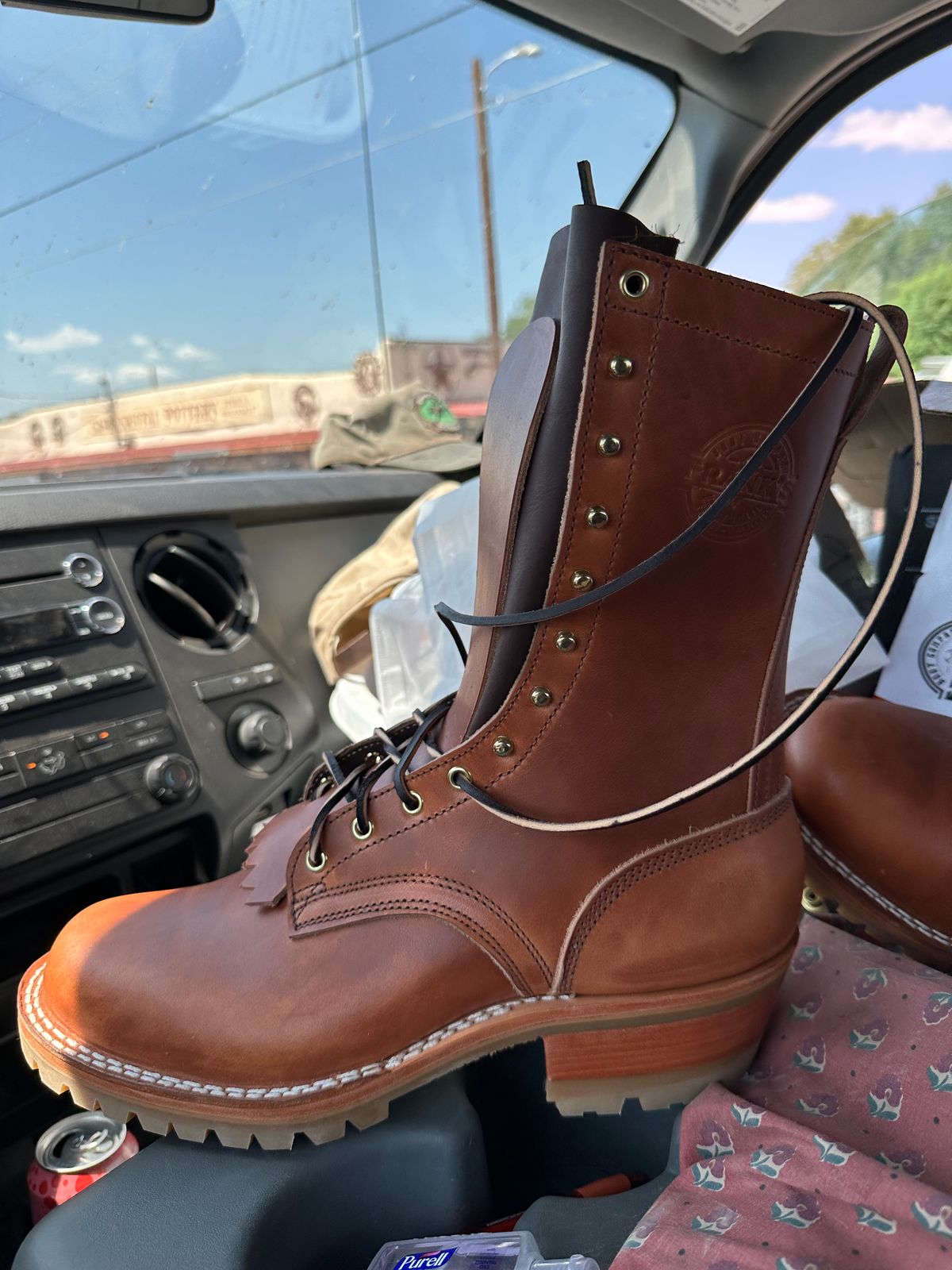 Photo by cowboypreacher on July 12, 2025 of the Frank's Boots Type 2 Highlander in Wickett & Craig Natural Double Stuffed.