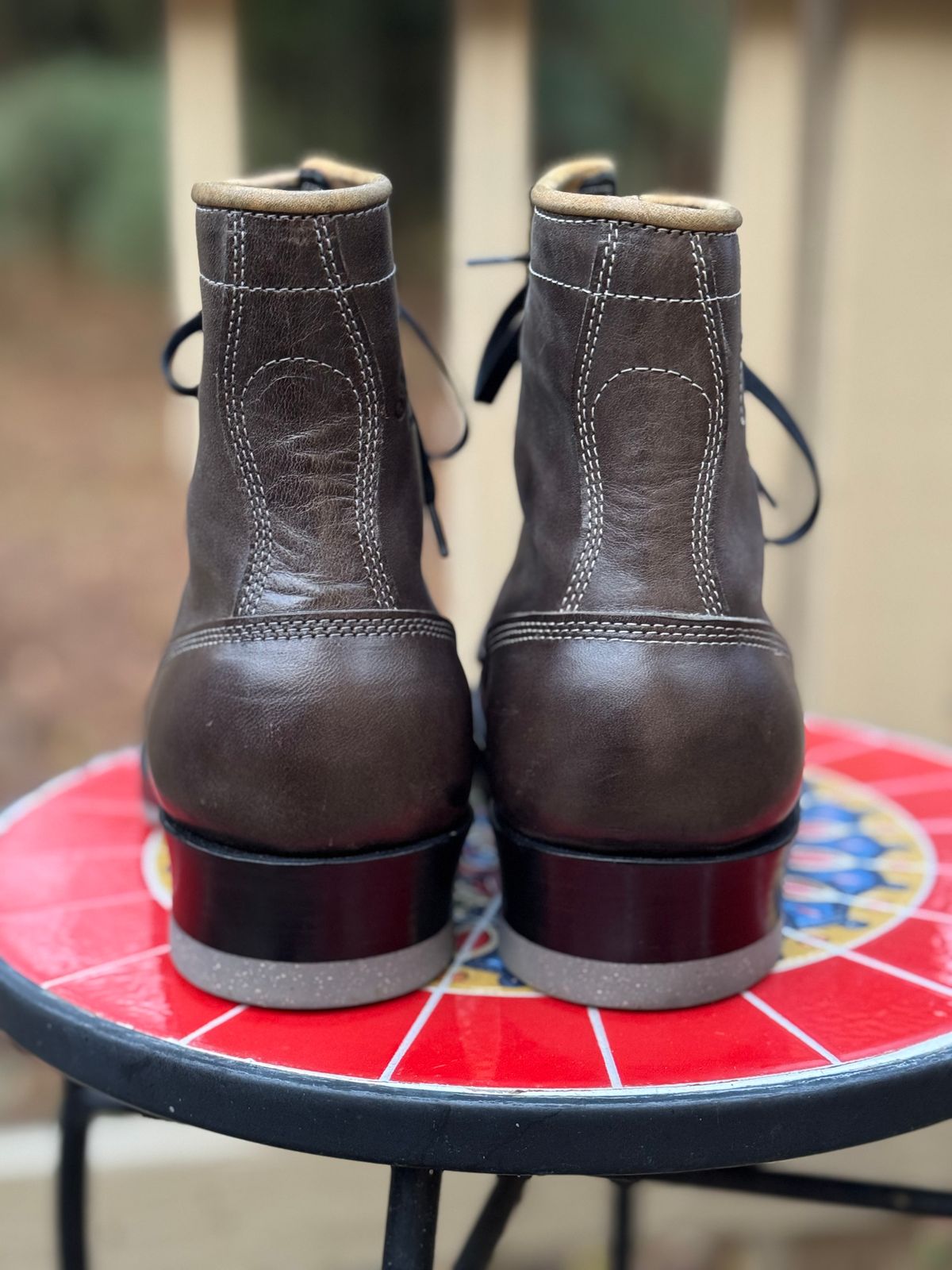 Photo by lrodeffer on November 1, 2025 of the Role Club Greyhound in Grey Italian Horsehide.