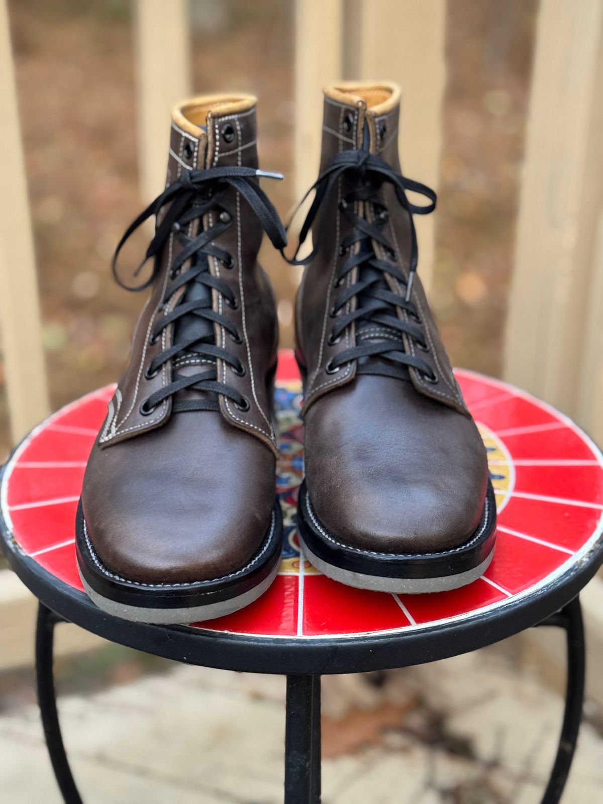 Photo by lrodeffer on November 1, 2025 of the Role Club Greyhound in Grey Italian Horsehide.