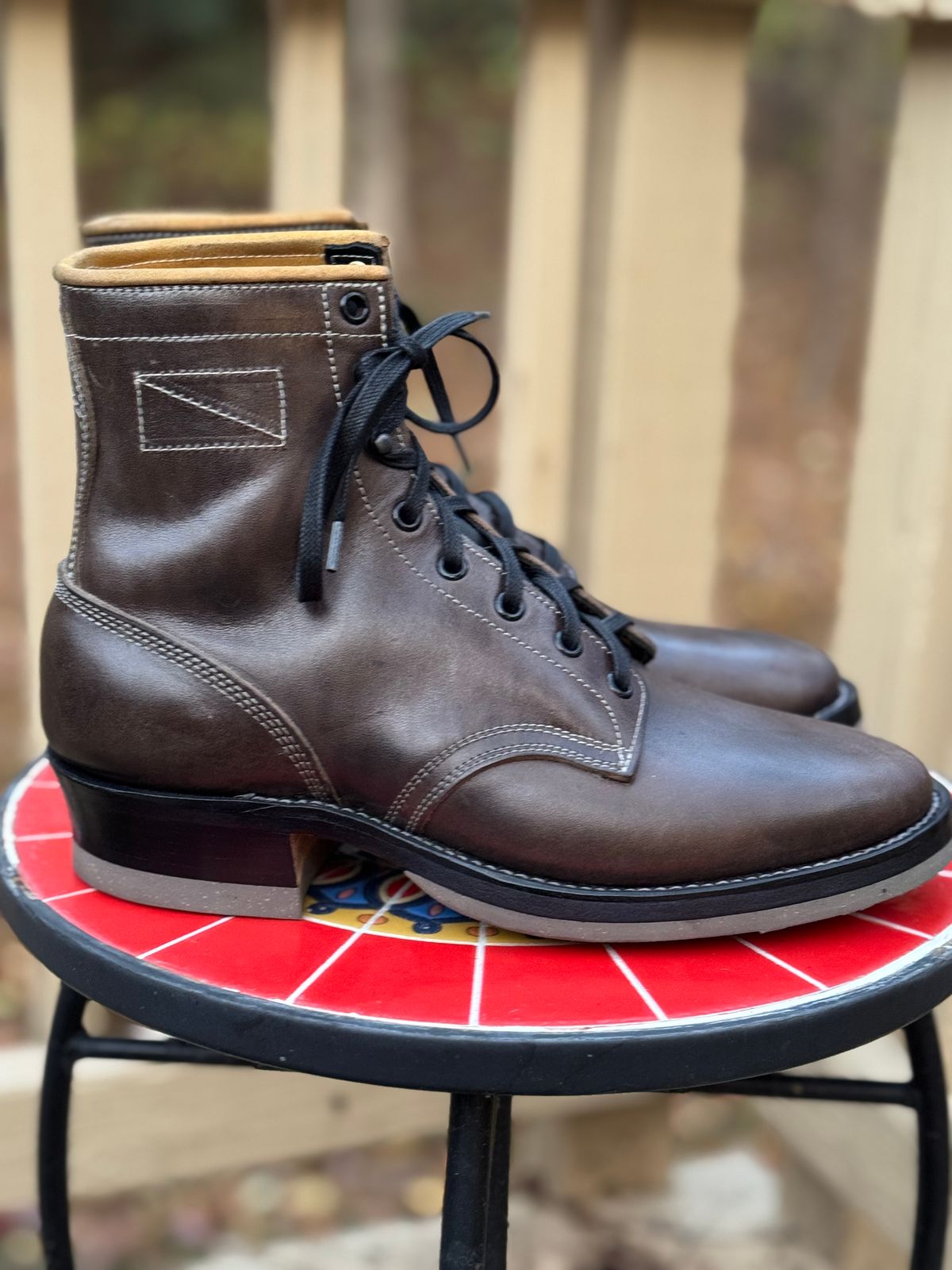 Photo by lrodeffer on November 1, 2025 of the Role Club Greyhound in Grey Italian Horsehide.