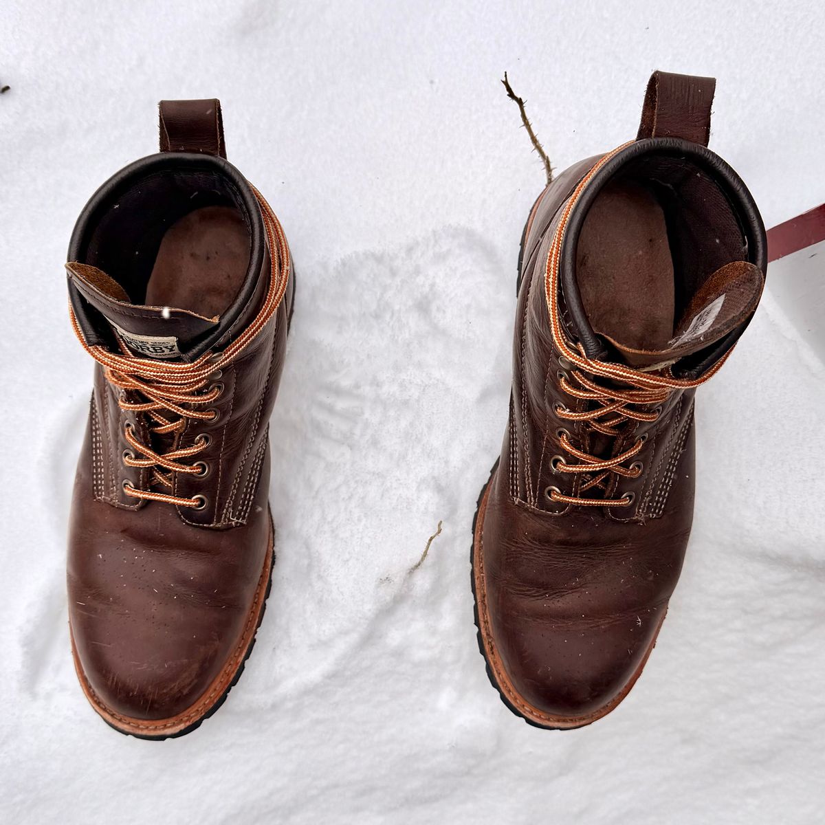 Photo by SirDabsAlot on January 1, 2026 of the Canada West Boots WM. Moorby 2857 in Grand Canyon Breakwall.