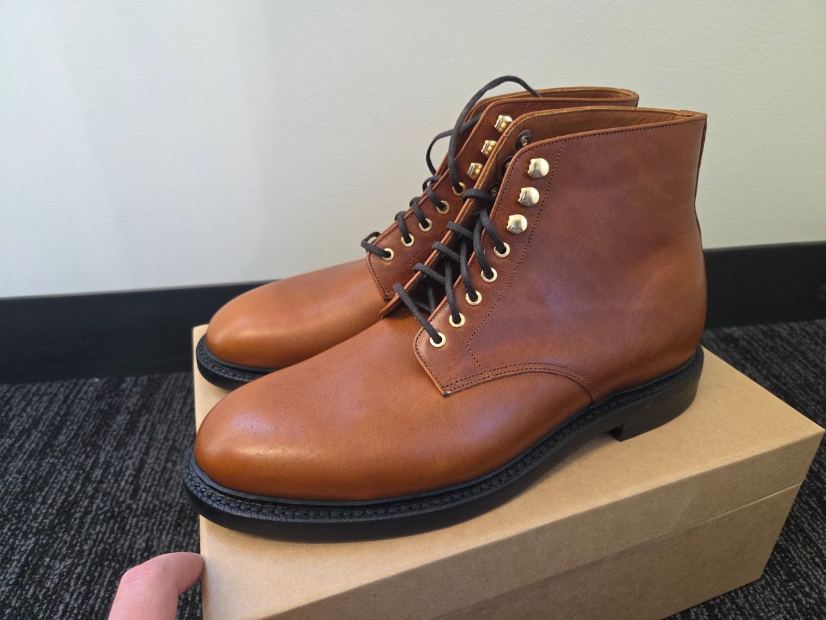 Photo by DRYoung on October 1, 2025 of the Grant Stone Edward Boot in C.F. Stead Brooklyn Calf.