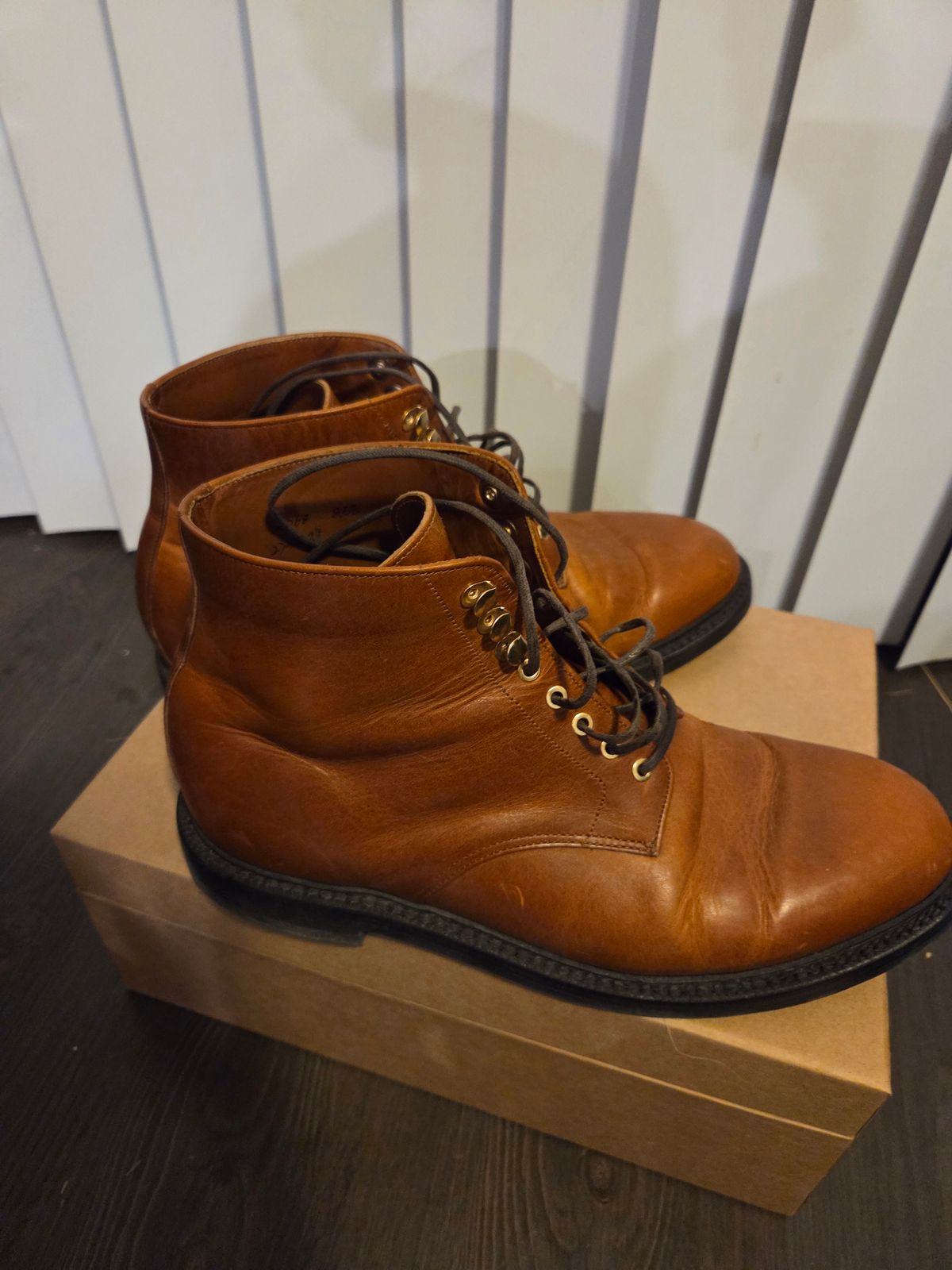 Photo by DRYoung on November 6, 2025 of the Grant Stone Edward Boot in C.F. Stead Brooklyn Calf.