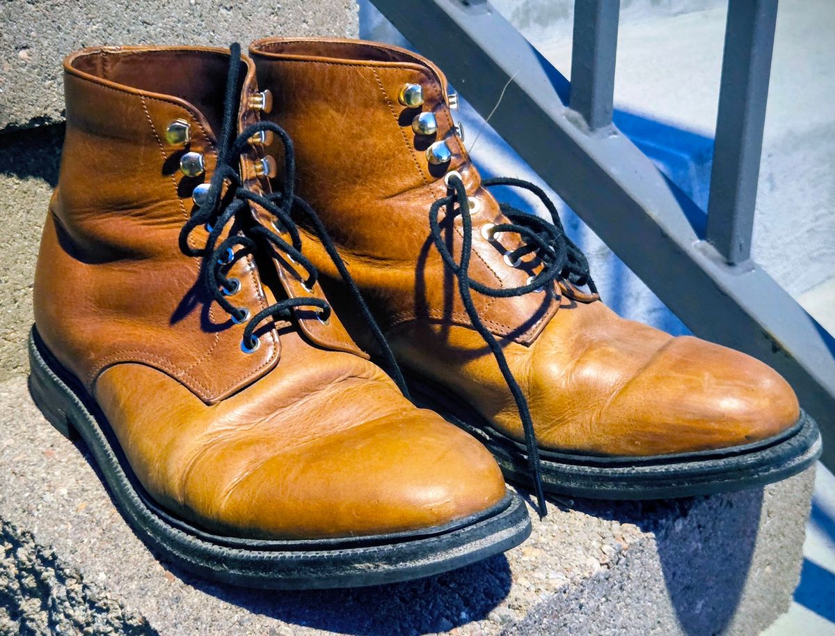 Photo by DRYoung on April 6, 2026 of the Grant Stone Edward Boot in C.F. Stead Brooklyn Calf.