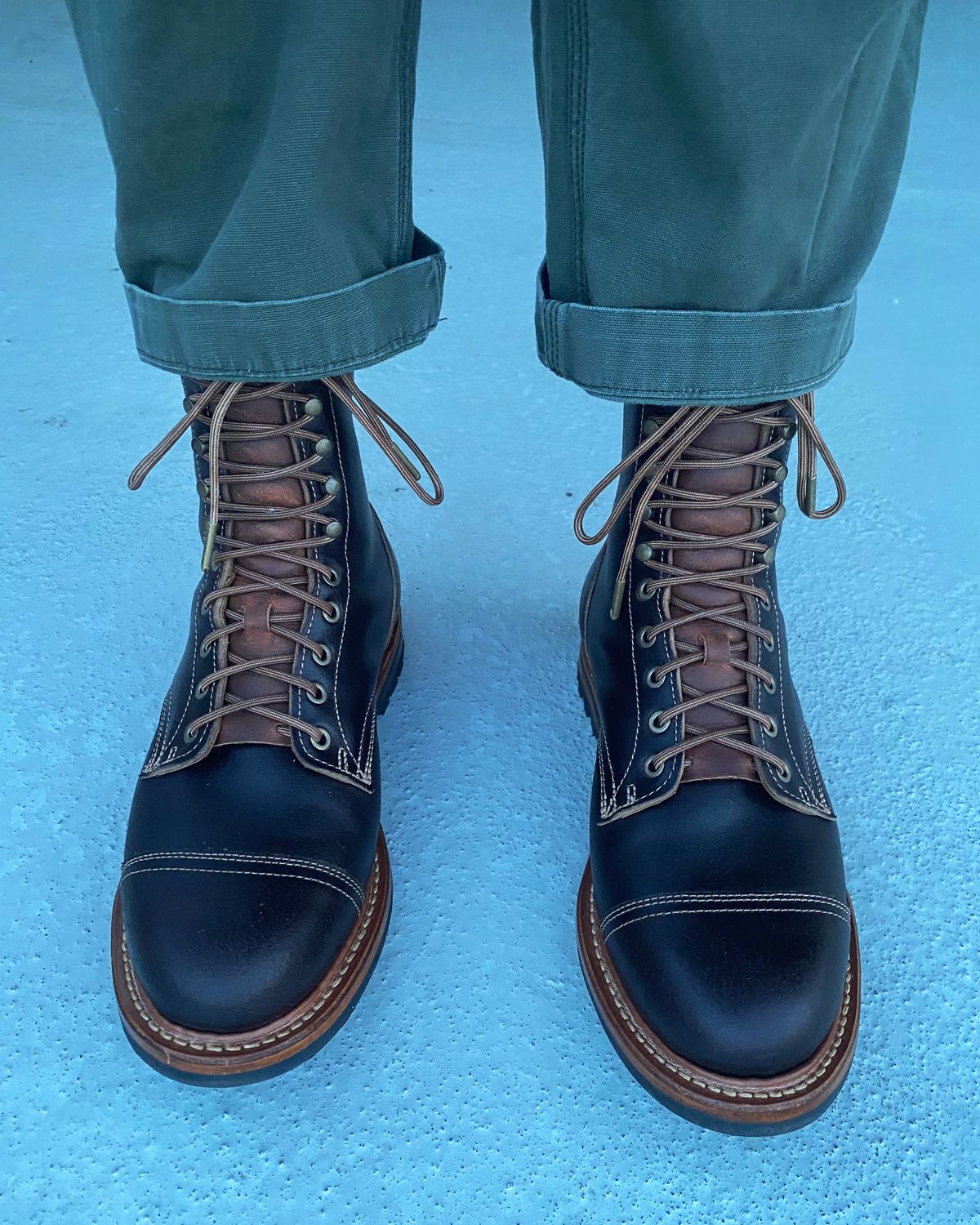 Photo by undifferentiated on March 26, 2025 of the Truman Cap Toe Boot in Horween Java Waxed Flesh.