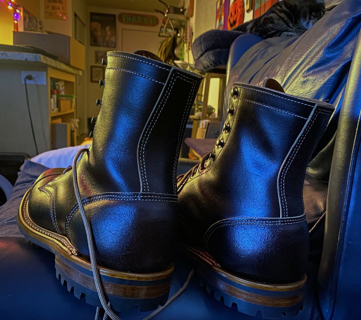 Photo by undifferentiated on March 26, 2025 of the Truman Cap Toe Boot in Horween Java Waxed Flesh.