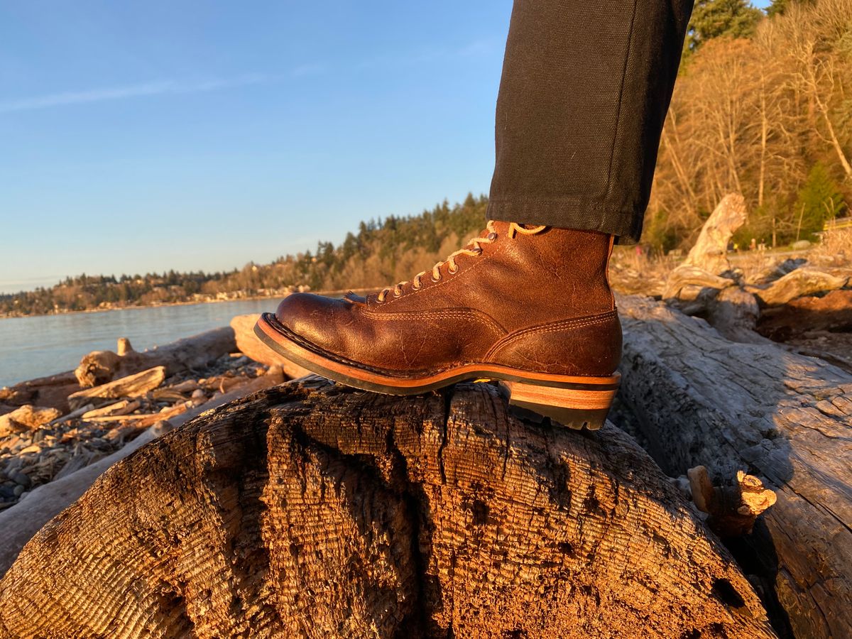 Photo by undifferentiated on March 3, 2026 of the White's 7” Custom MTO LTT in C.F. Stead Urban Brown Crazy Cow.