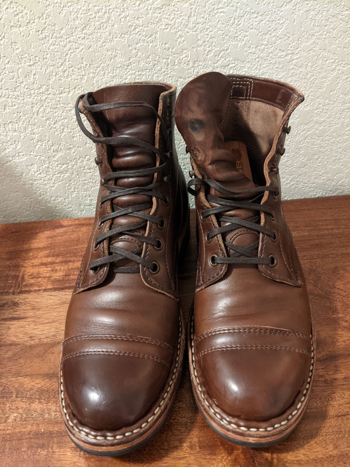 Photo by franklynne on September 25, 2021 of the White's MP-Sherman Toe Cap in Horween Brown Chromexcel.
