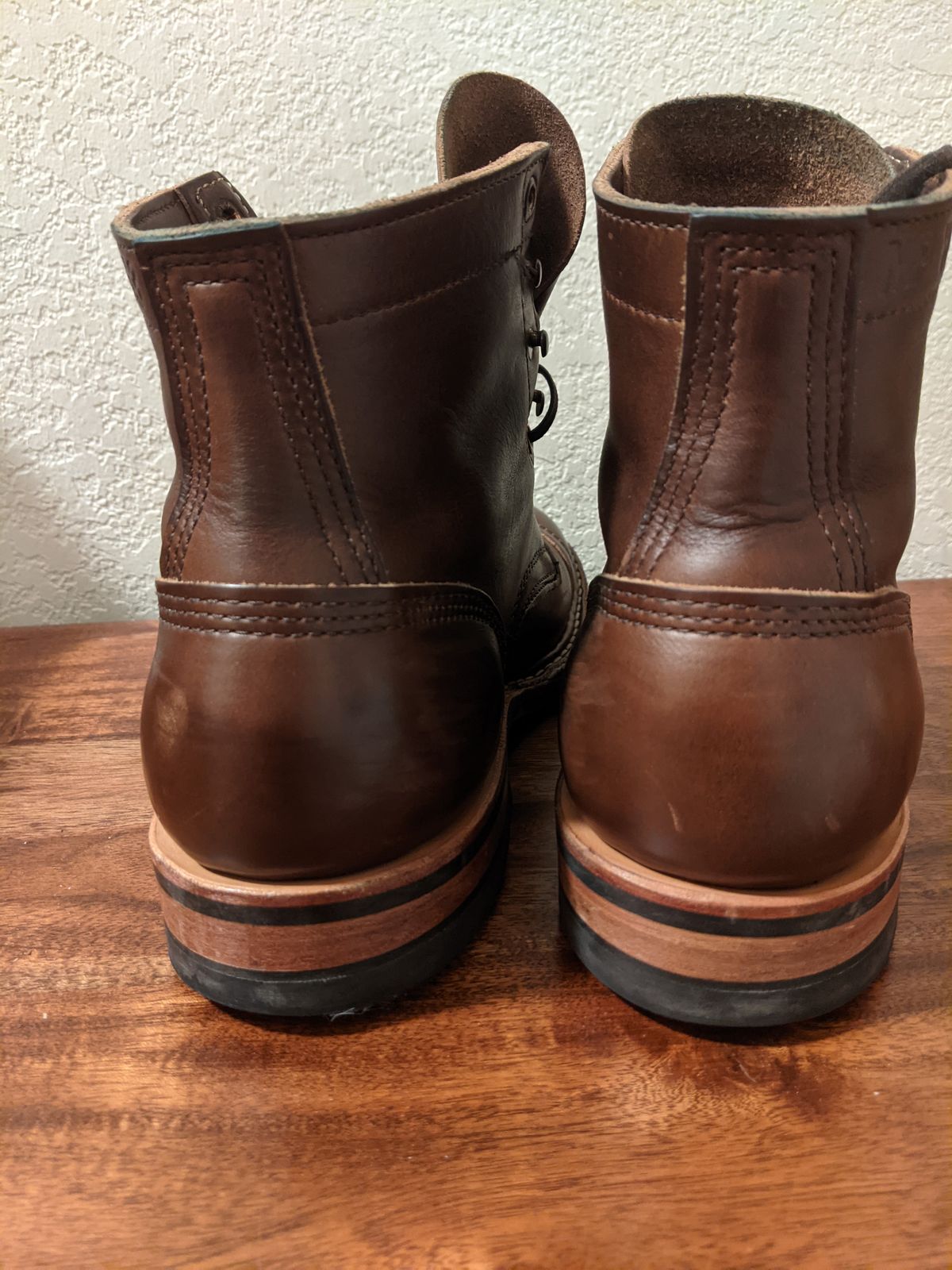 Photo by franklynne on September 25, 2021 of the White's MP-Sherman Toe Cap in Horween Brown Chromexcel.