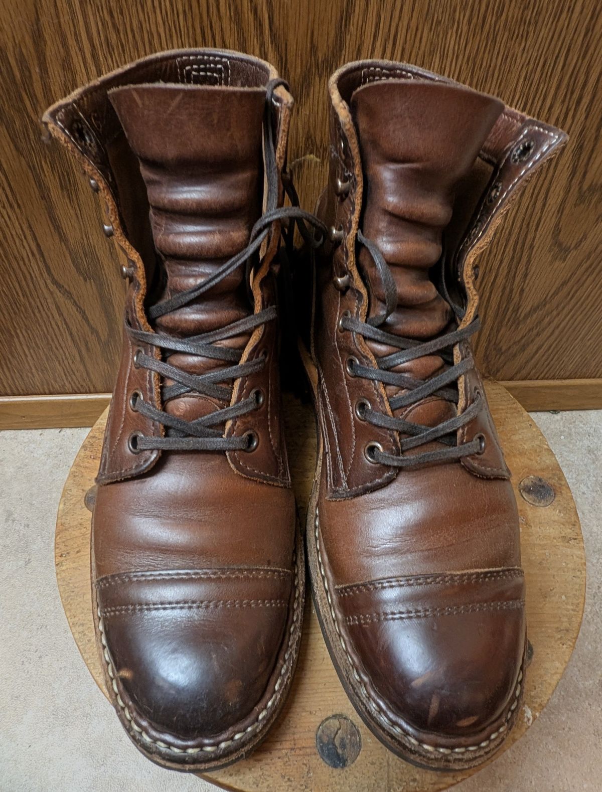Photo by franklynne on December 27, 2025 of the White's MP-Sherman Toe Cap in Horween Brown Chromexcel.