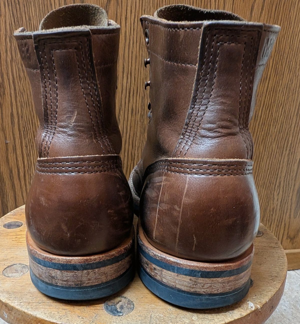 Photo by franklynne on December 27, 2025 of the White's MP-Sherman Toe Cap in Horween Brown Chromexcel.