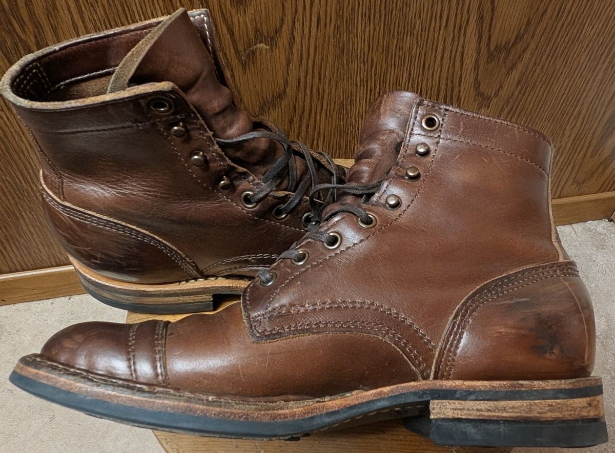 Photo by franklynne on December 27, 2025 of the White's MP-Sherman Toe Cap in Horween Brown Chromexcel.